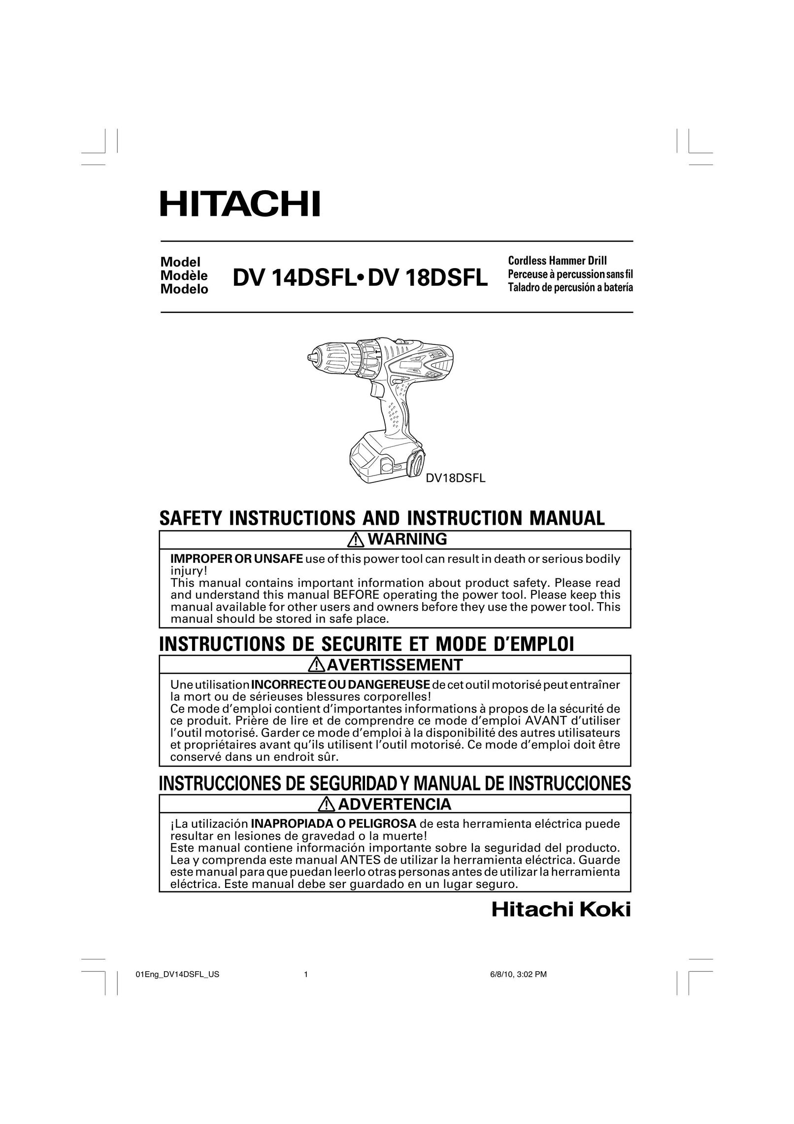 Hitachi DV 18DSFL Drill User Manual