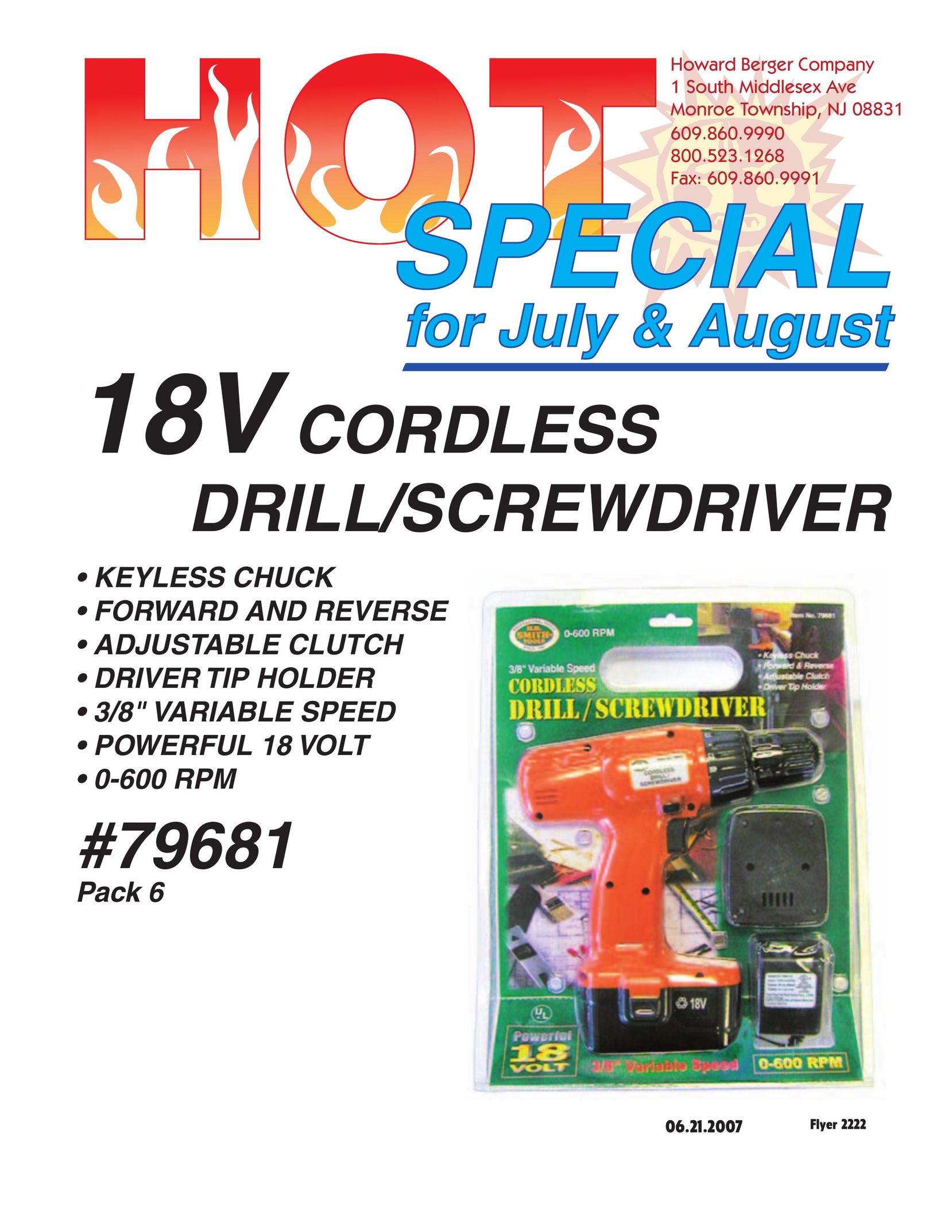 Howard Berger Cordless Drill and Screwdriver Drill User Manual