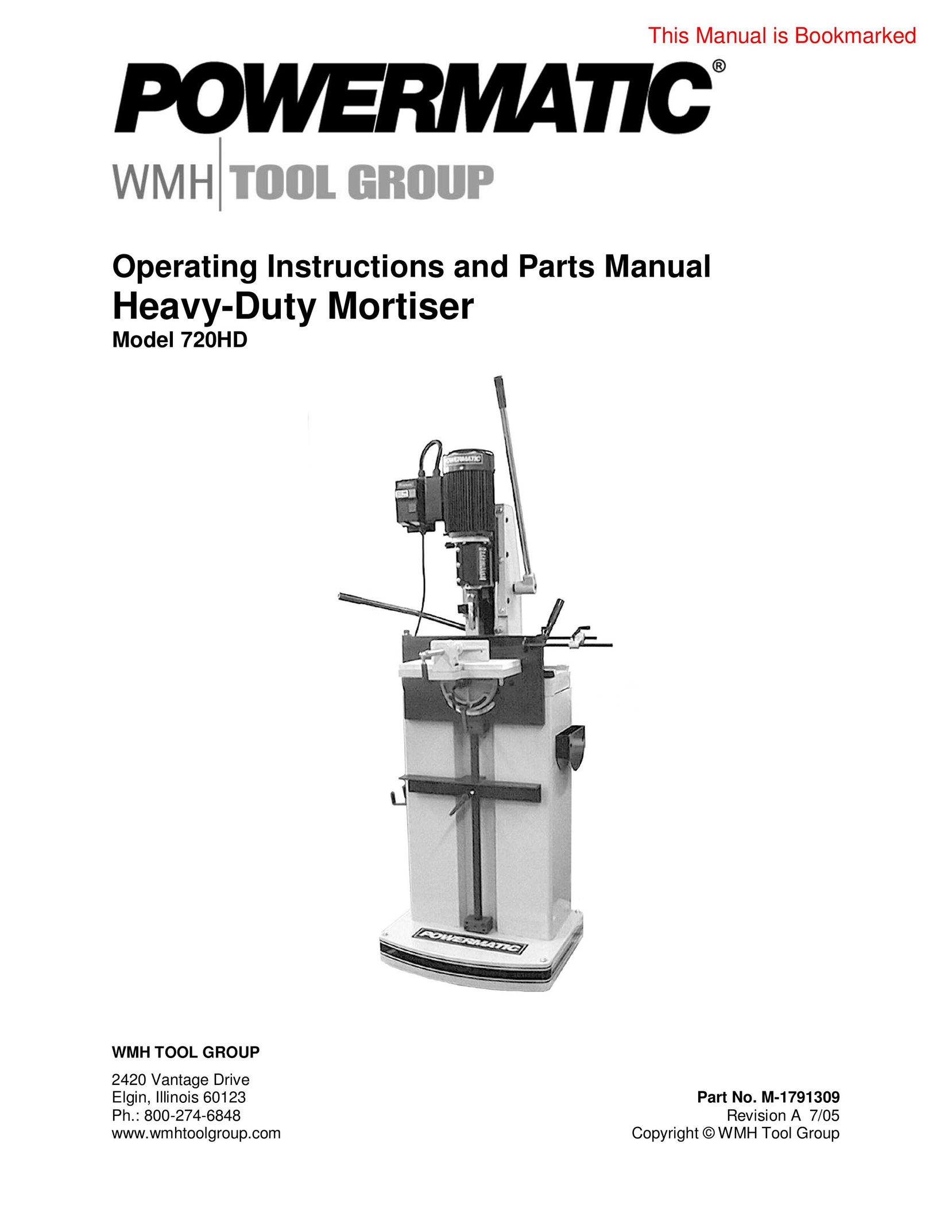 Jet Tools 720HD Drill User Manual