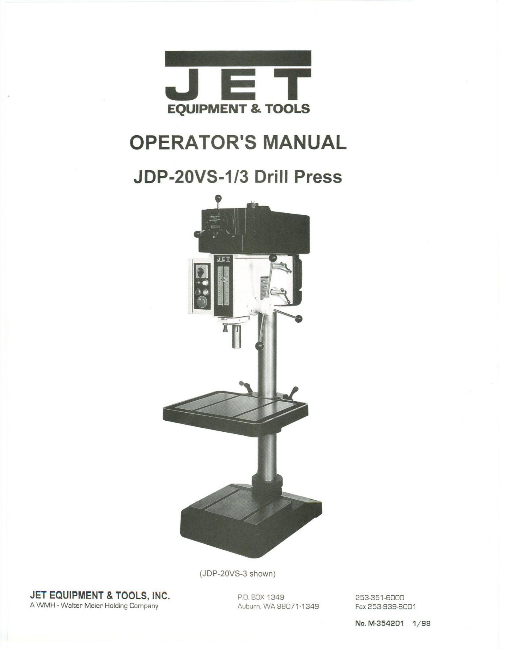 Jet Tools JDP-20VS Drill User Manual