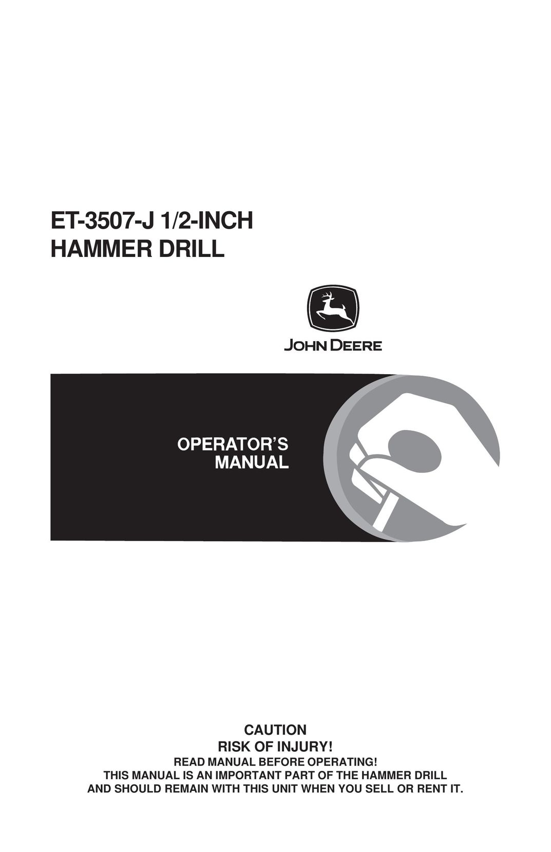 John Deere ET-3507-J Drill User Manual