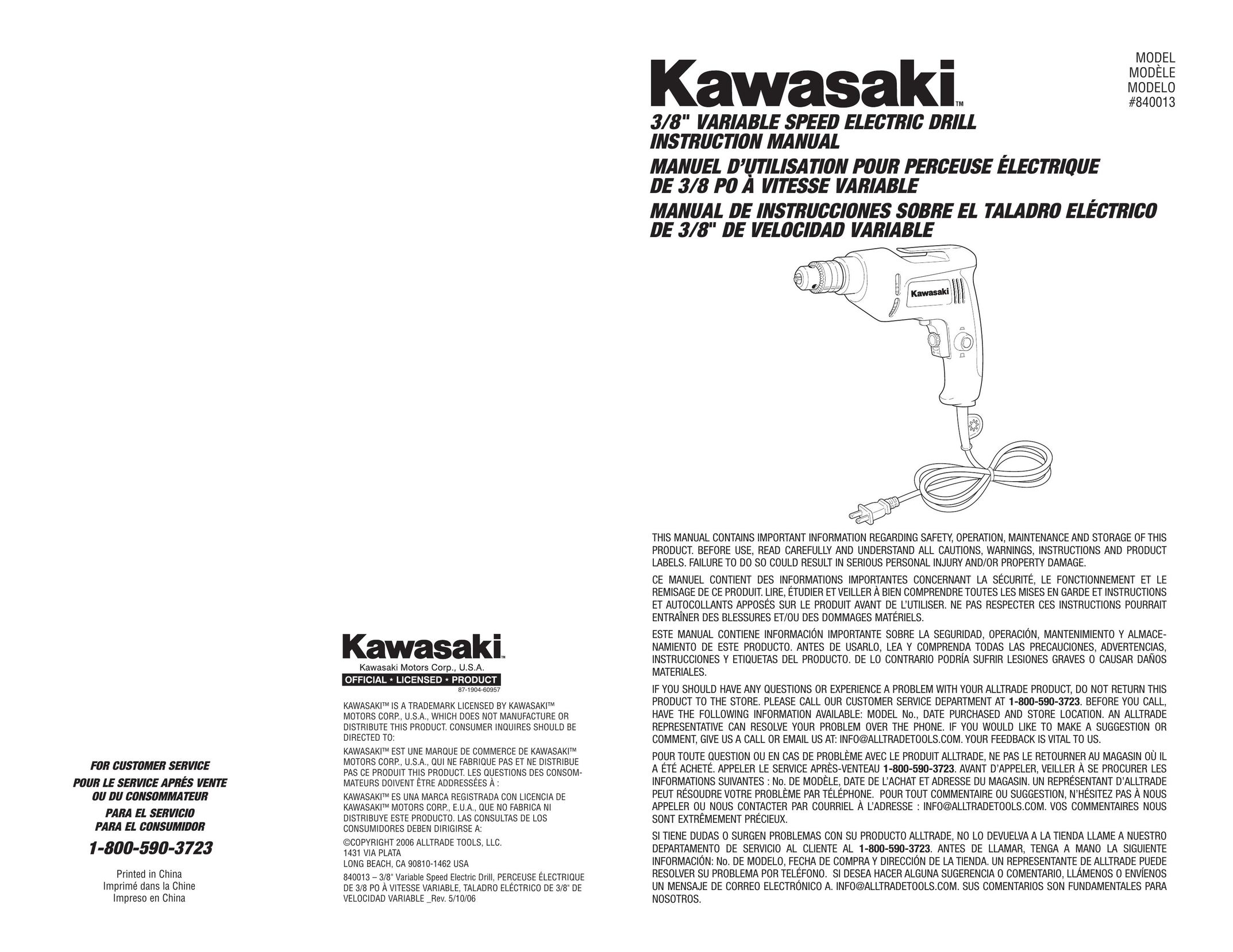 Kawasaki 840013 Drill User Manual