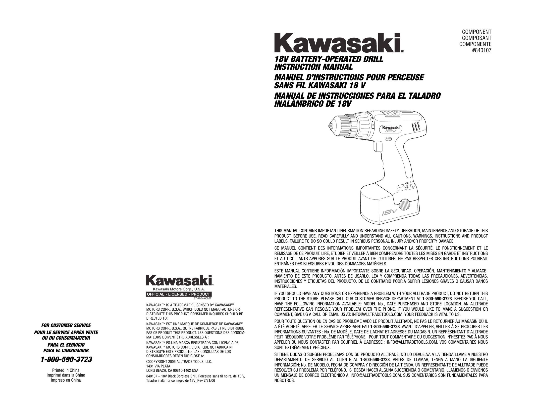 Kawasaki 840107 Drill User Manual