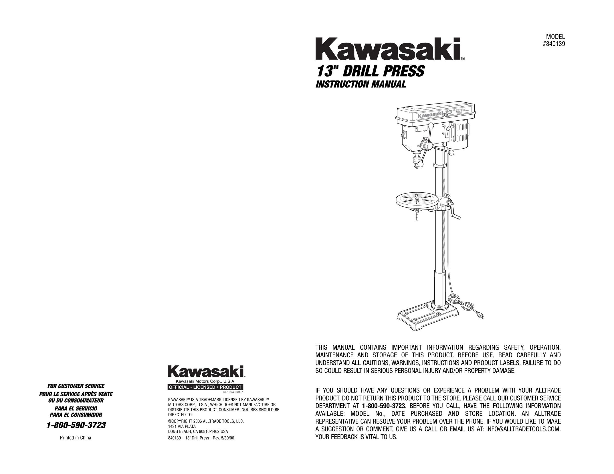 Kawasaki 840139 Drill User Manual