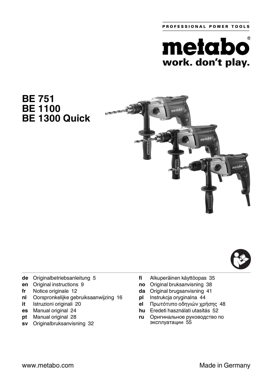 Metabo 600581420 Drill User Manual