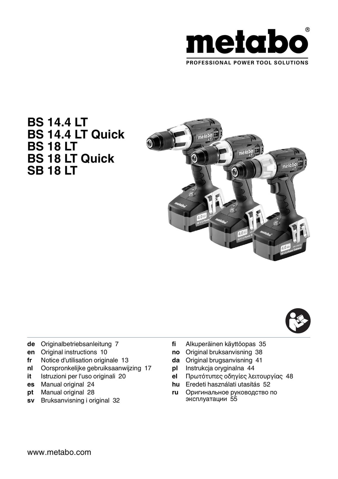 Metabo SB 18 LT 5.2 Drill User Manual