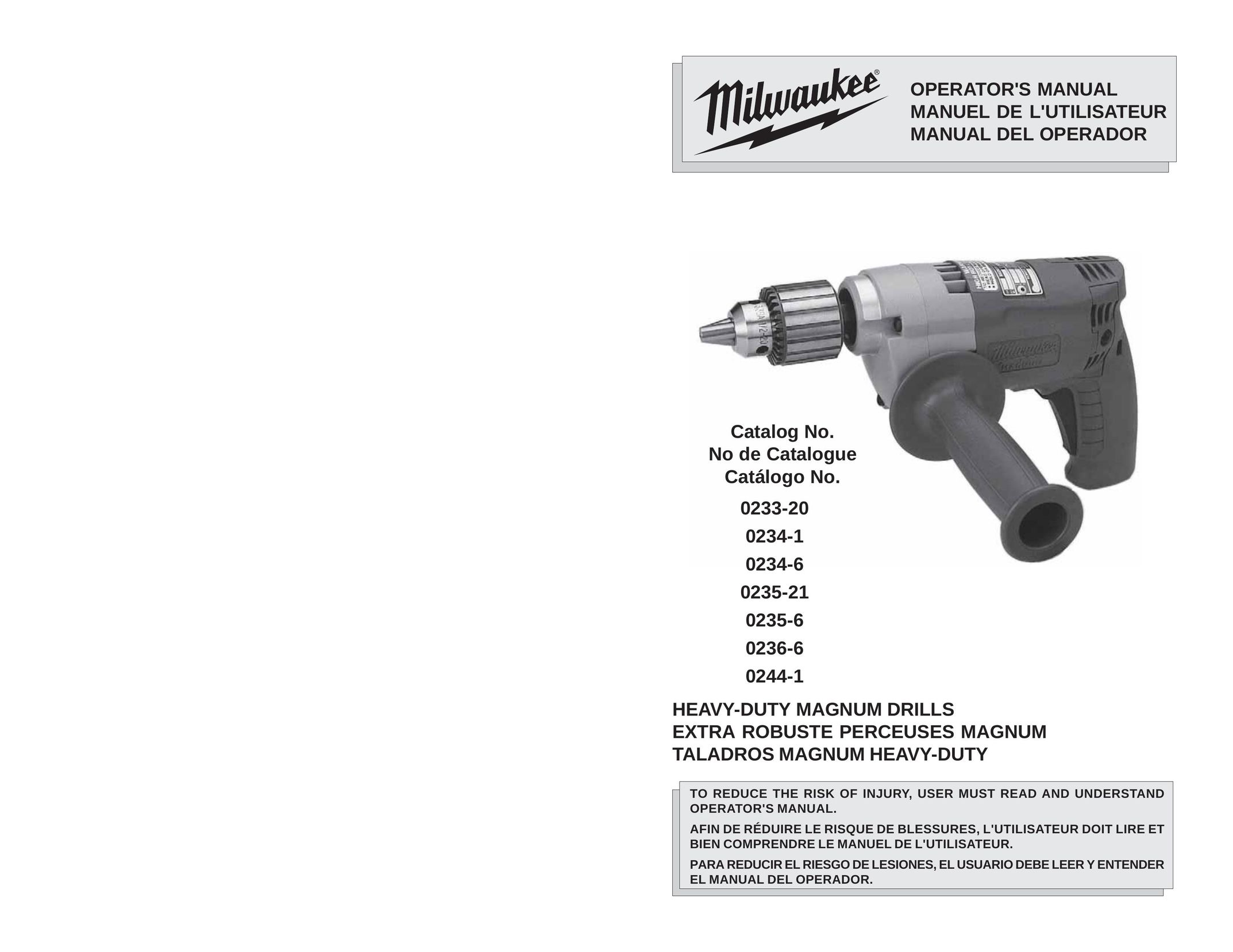 Milwaukee 0244-1 Drill User Manual