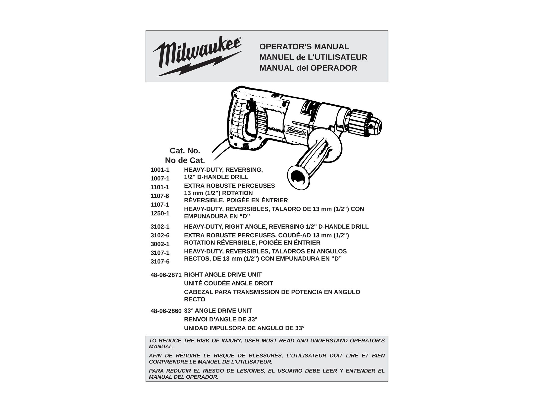 Milwaukee 1107-6 Drill User Manual