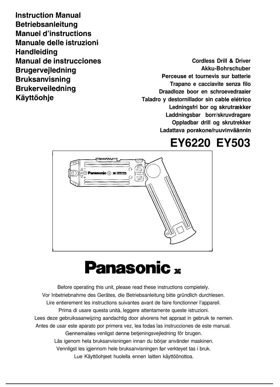 Panasonic EY 6220 Drill User Manual