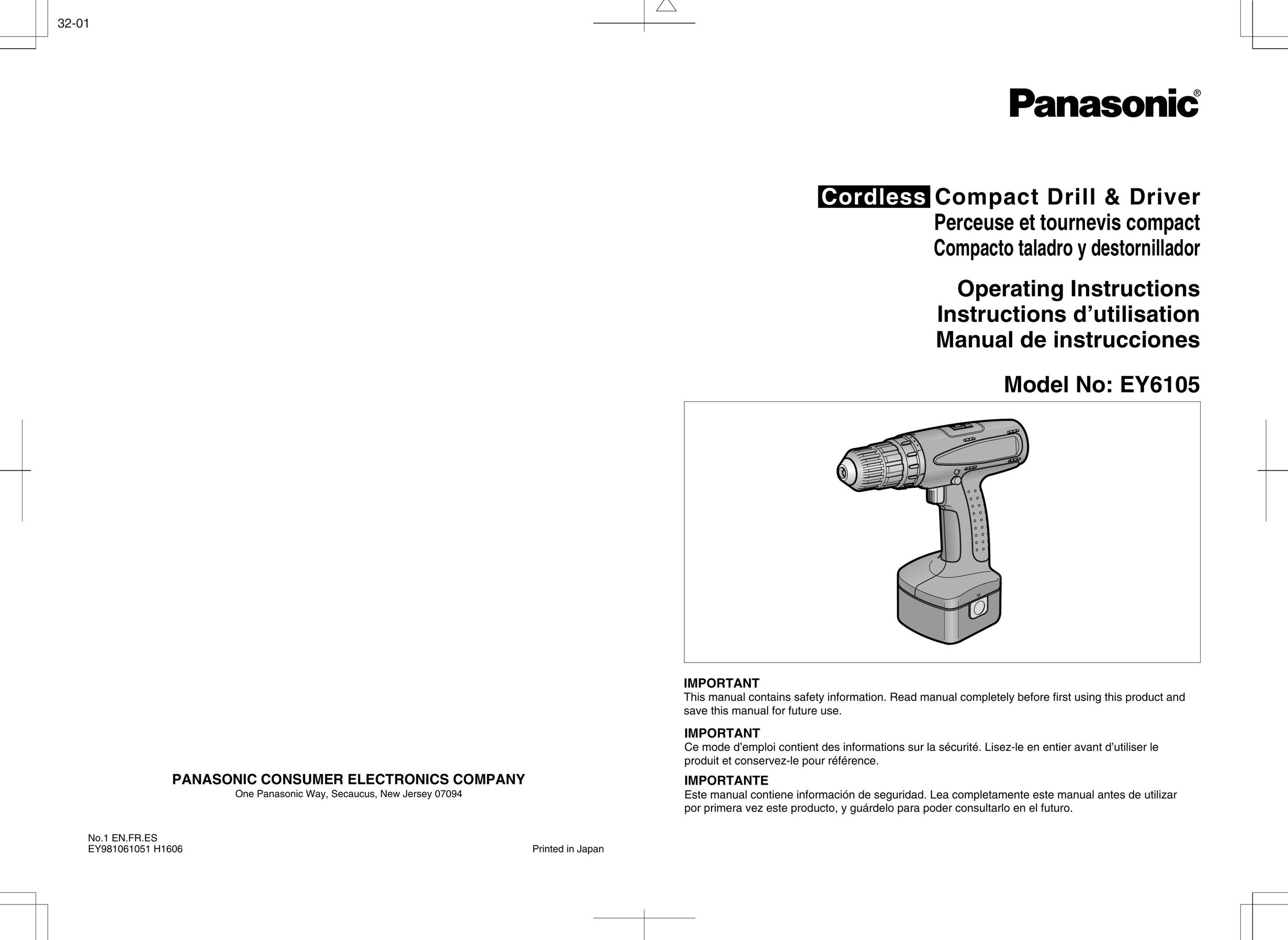 Panasonic EY6105 Drill User Manual