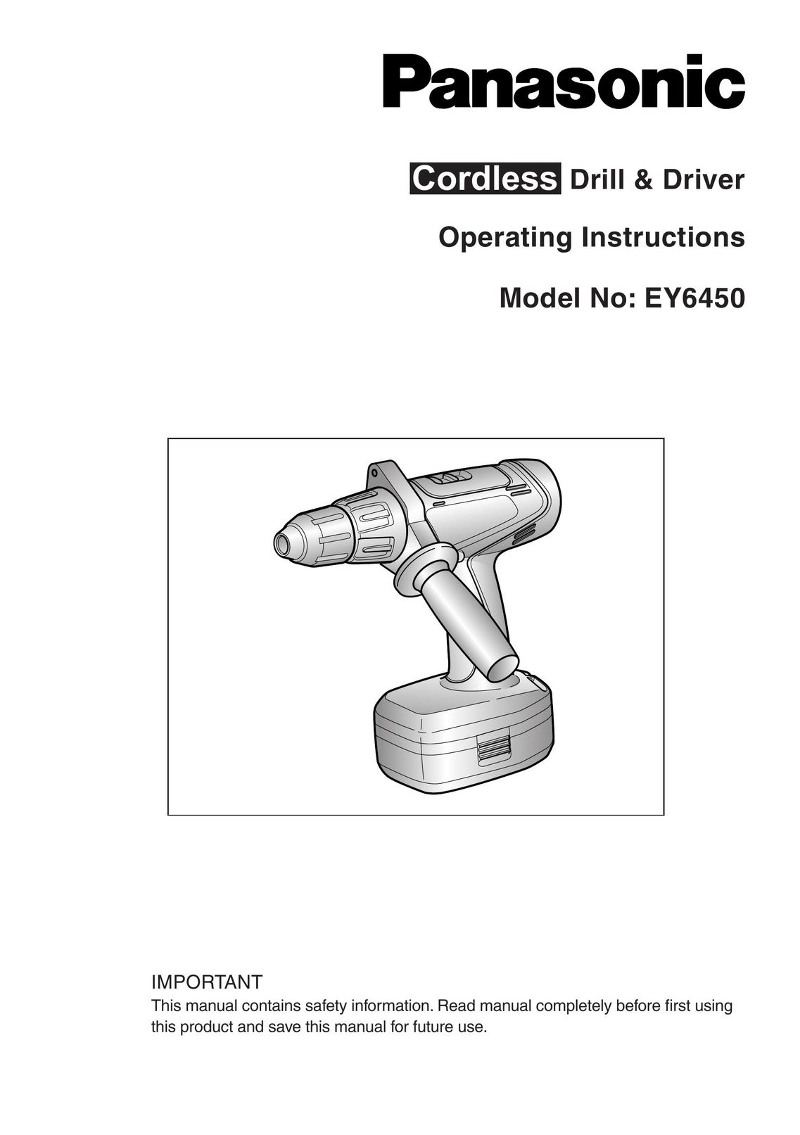Panasonic EY6450 Drill User Manual