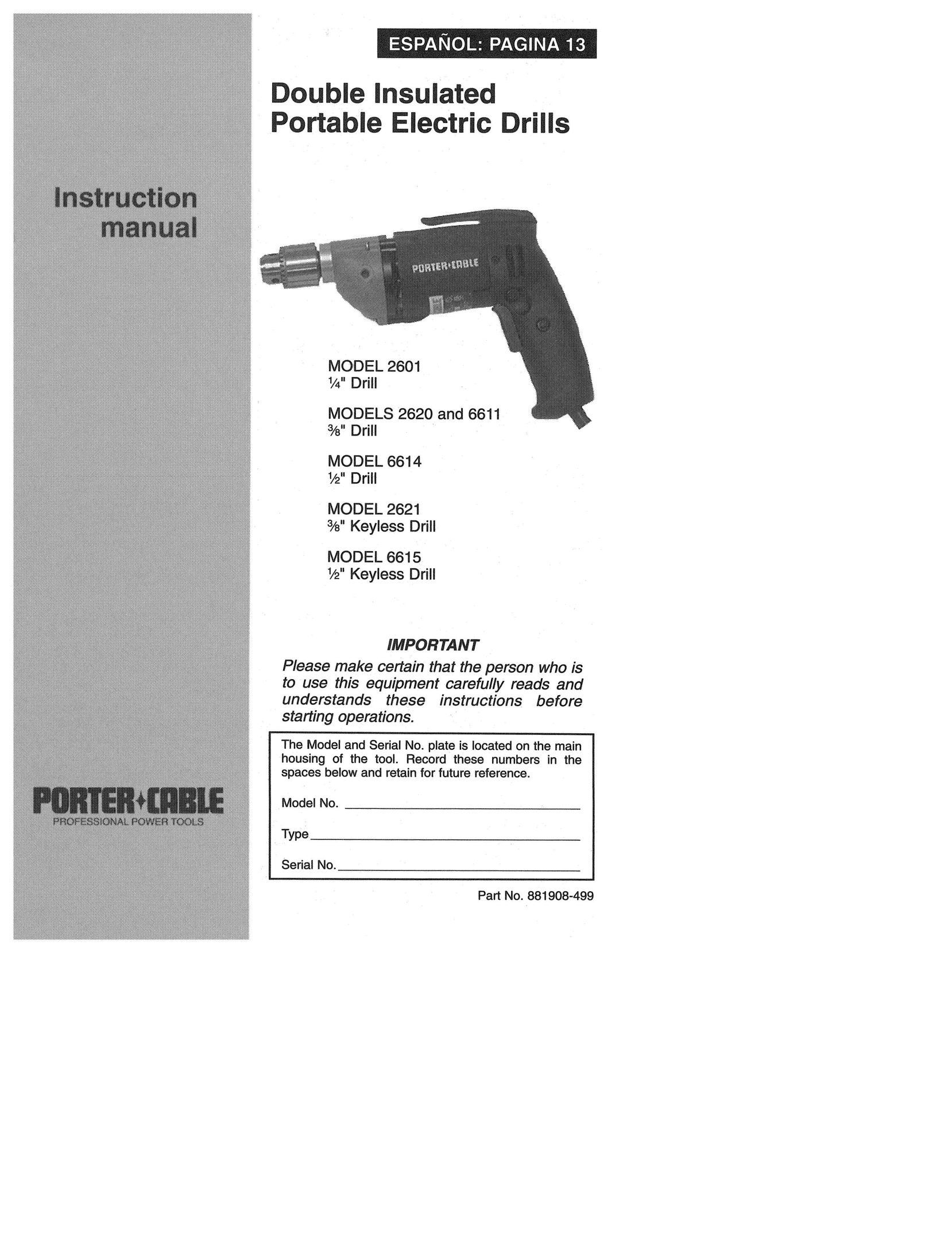 Porter-Cable 6614 Drill User Manual