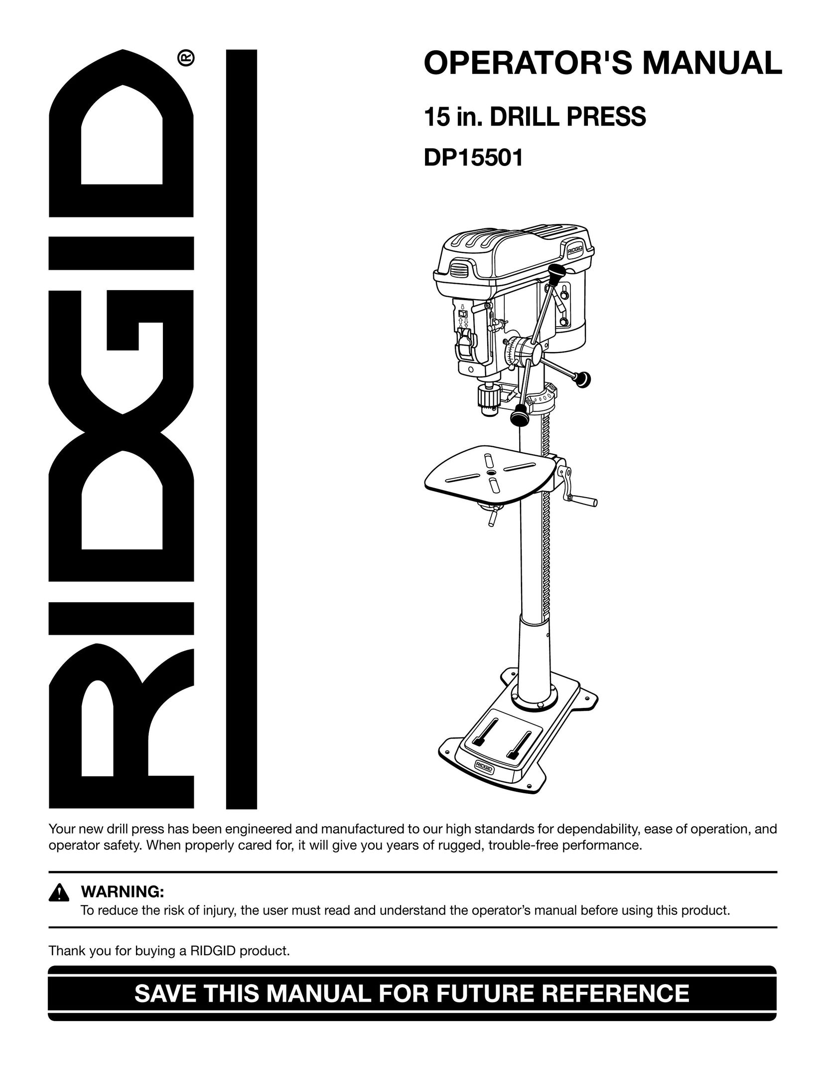 RIDGID DP15501 Drill User Manual
