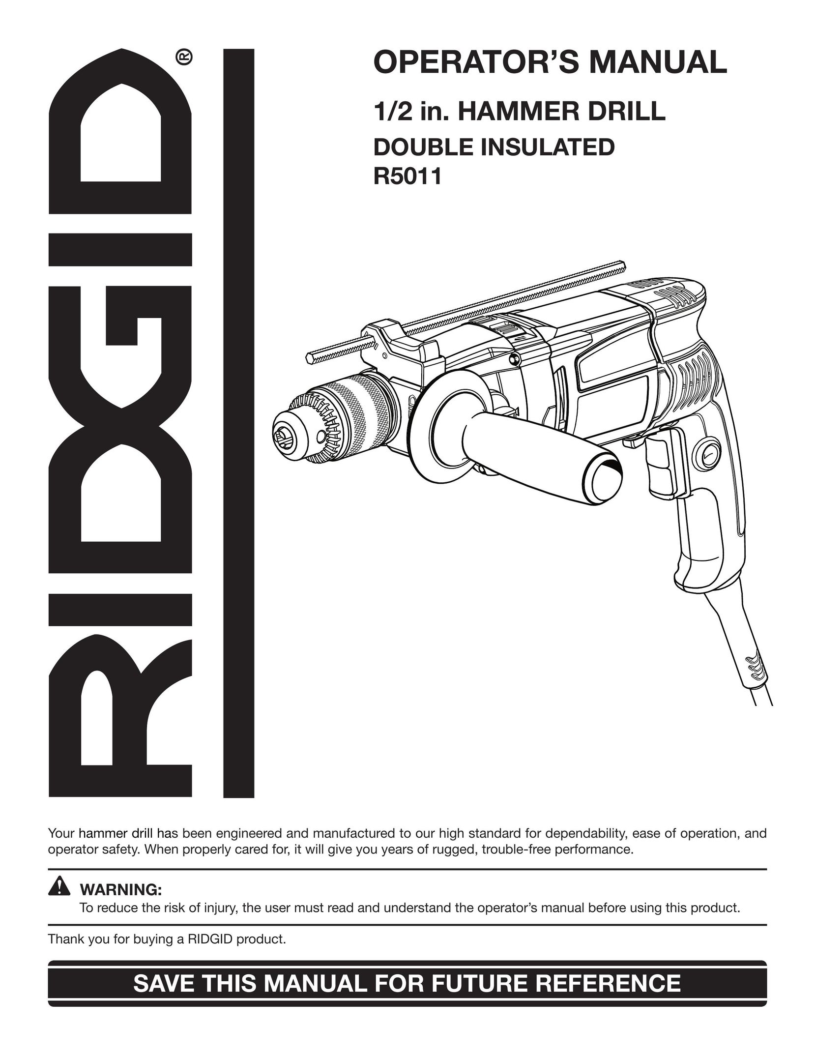 RIDGID R5011 Drill User Manual