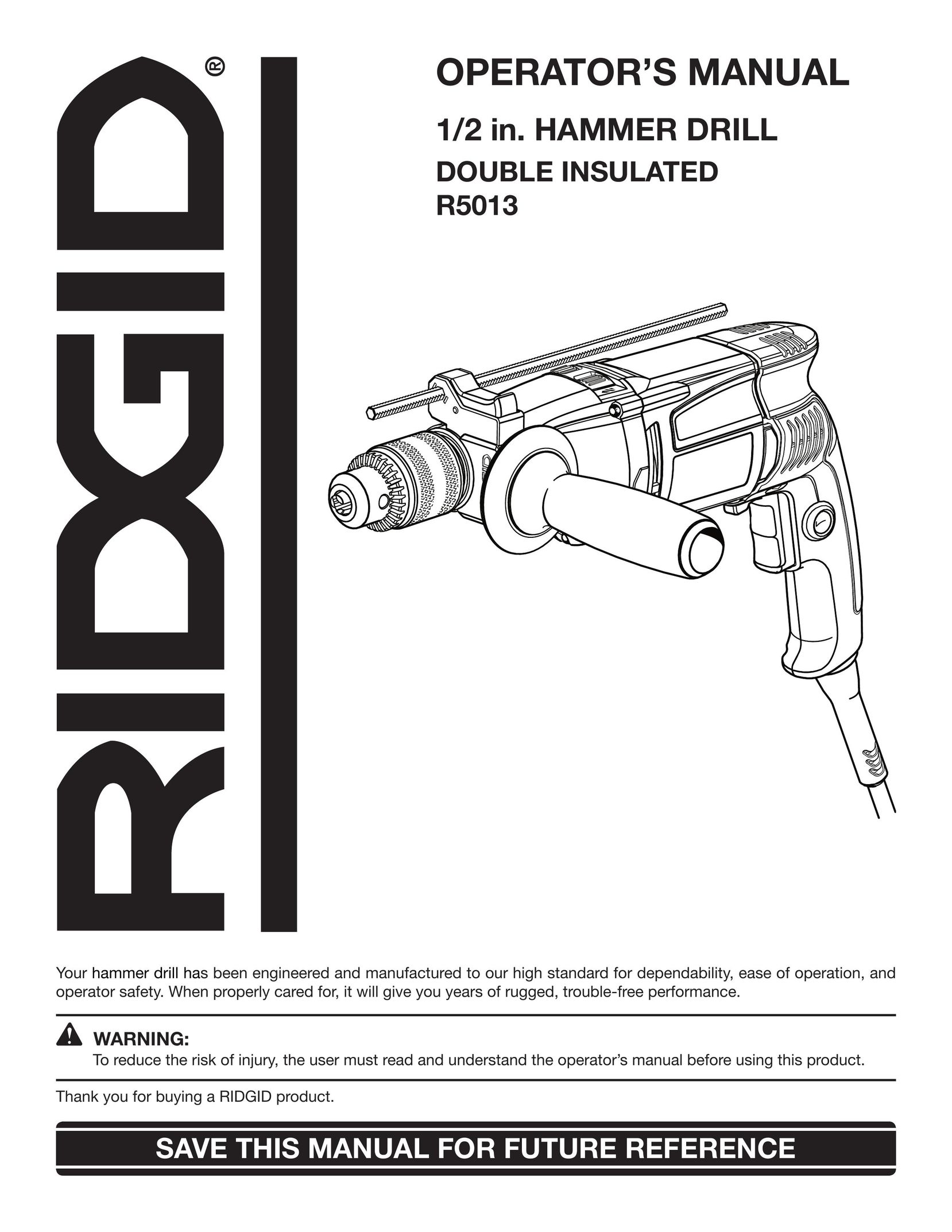 RIDGID R5013 Drill User Manual