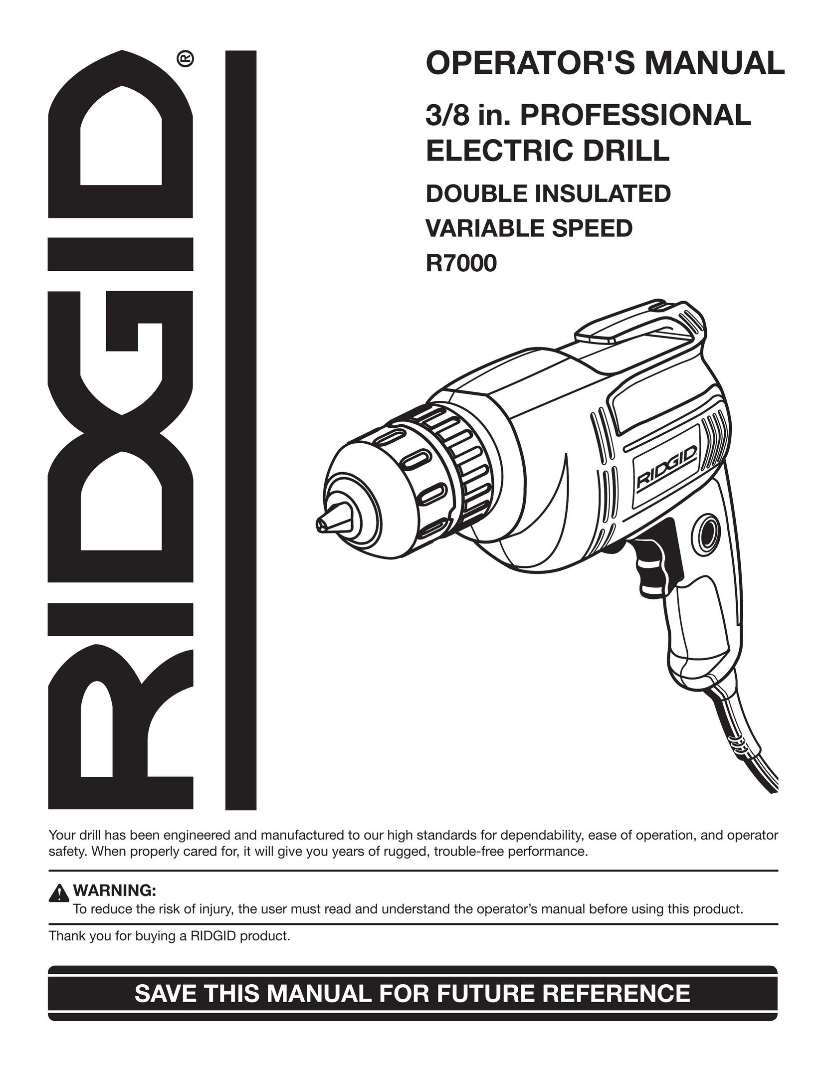 RIDGID R7000 Drill User Manual