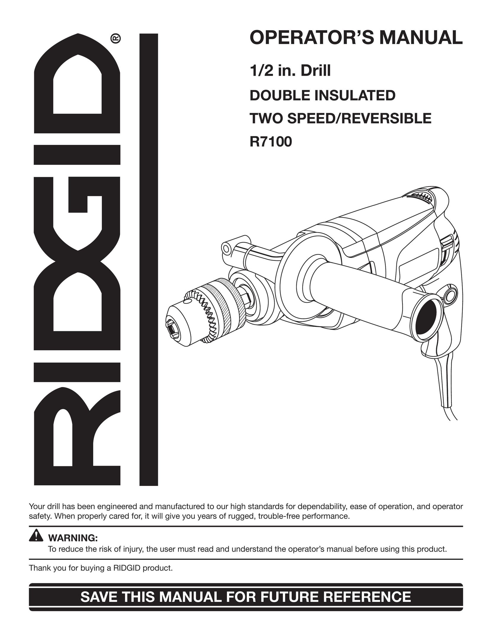 RIDGID R7100 Drill User Manual