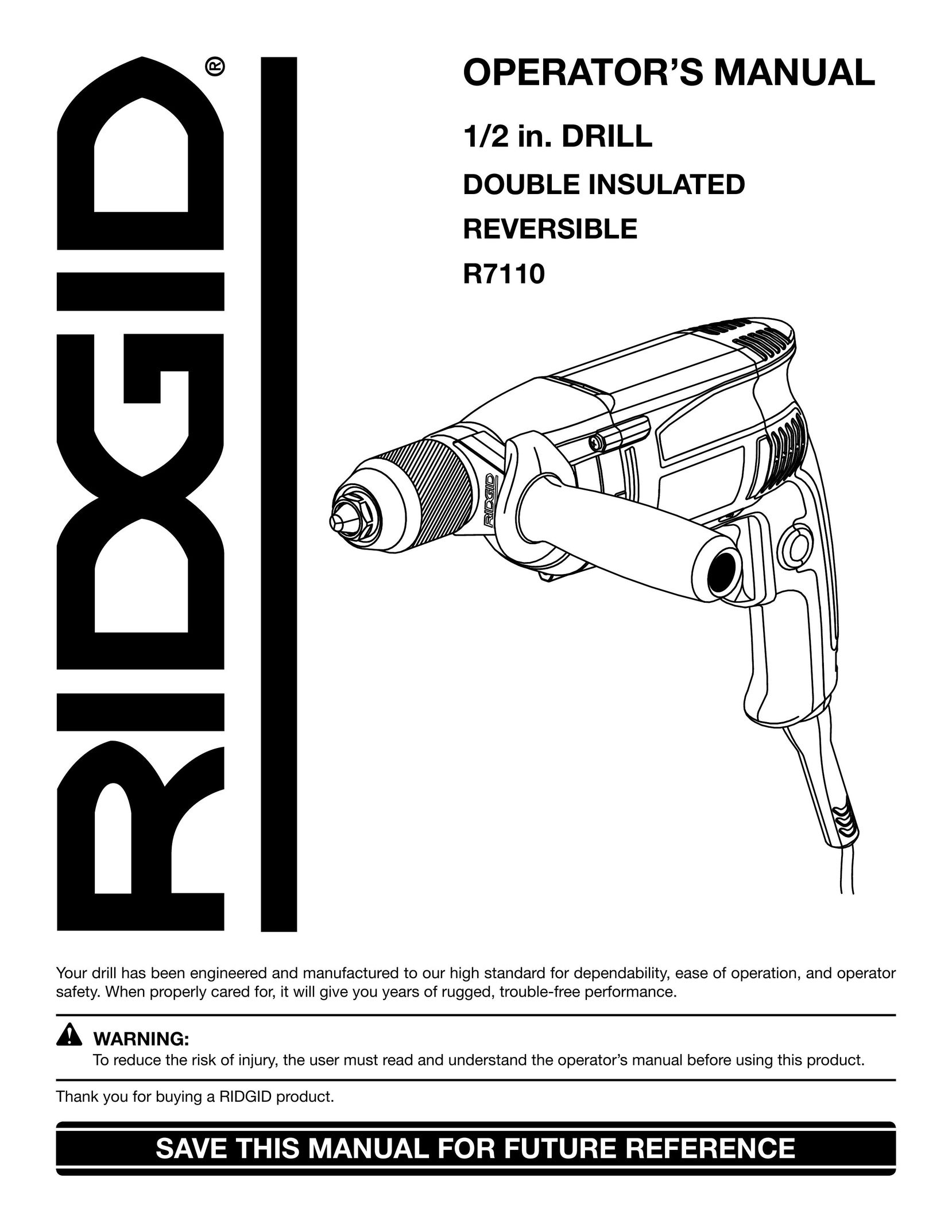 RIDGID R7110 Drill User Manual