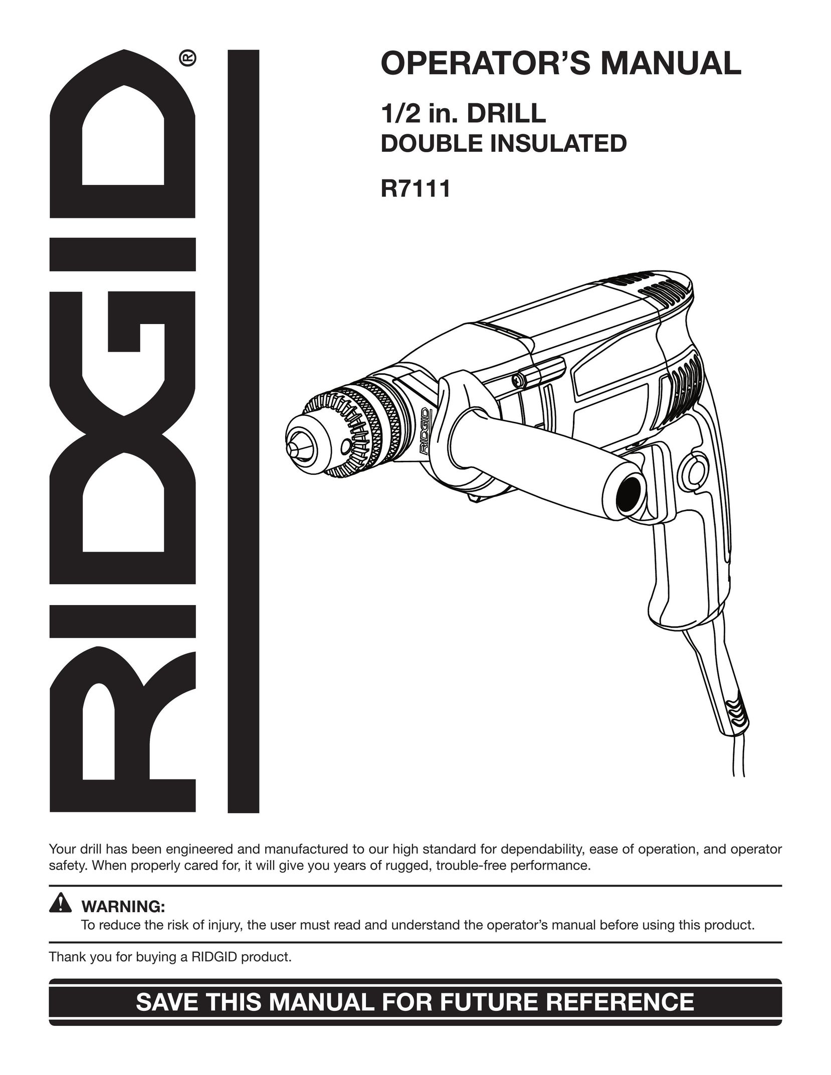 RIDGID R7111 Drill User Manual