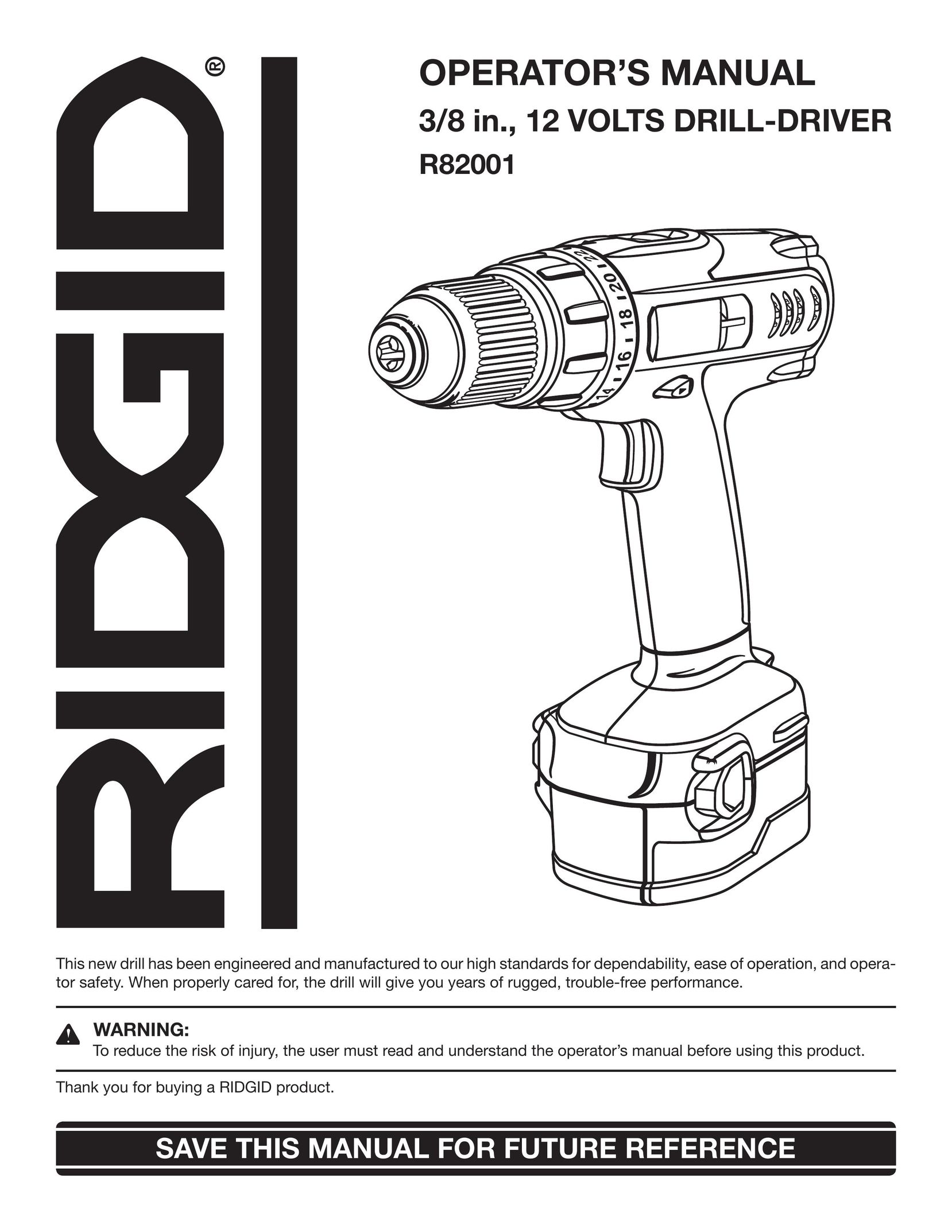 RIDGID R82001 Drill User Manual