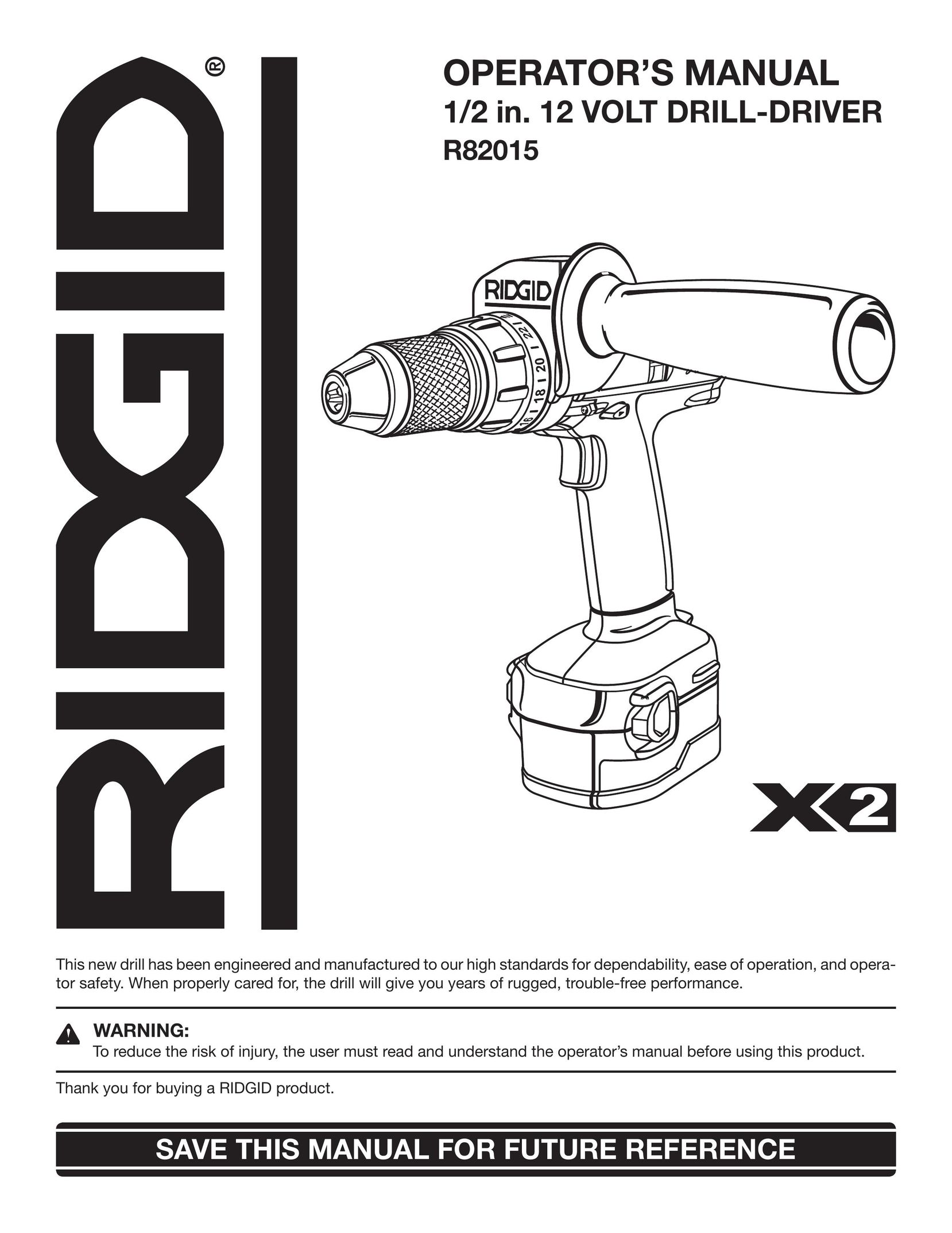 RIDGID R82015 Drill User Manual