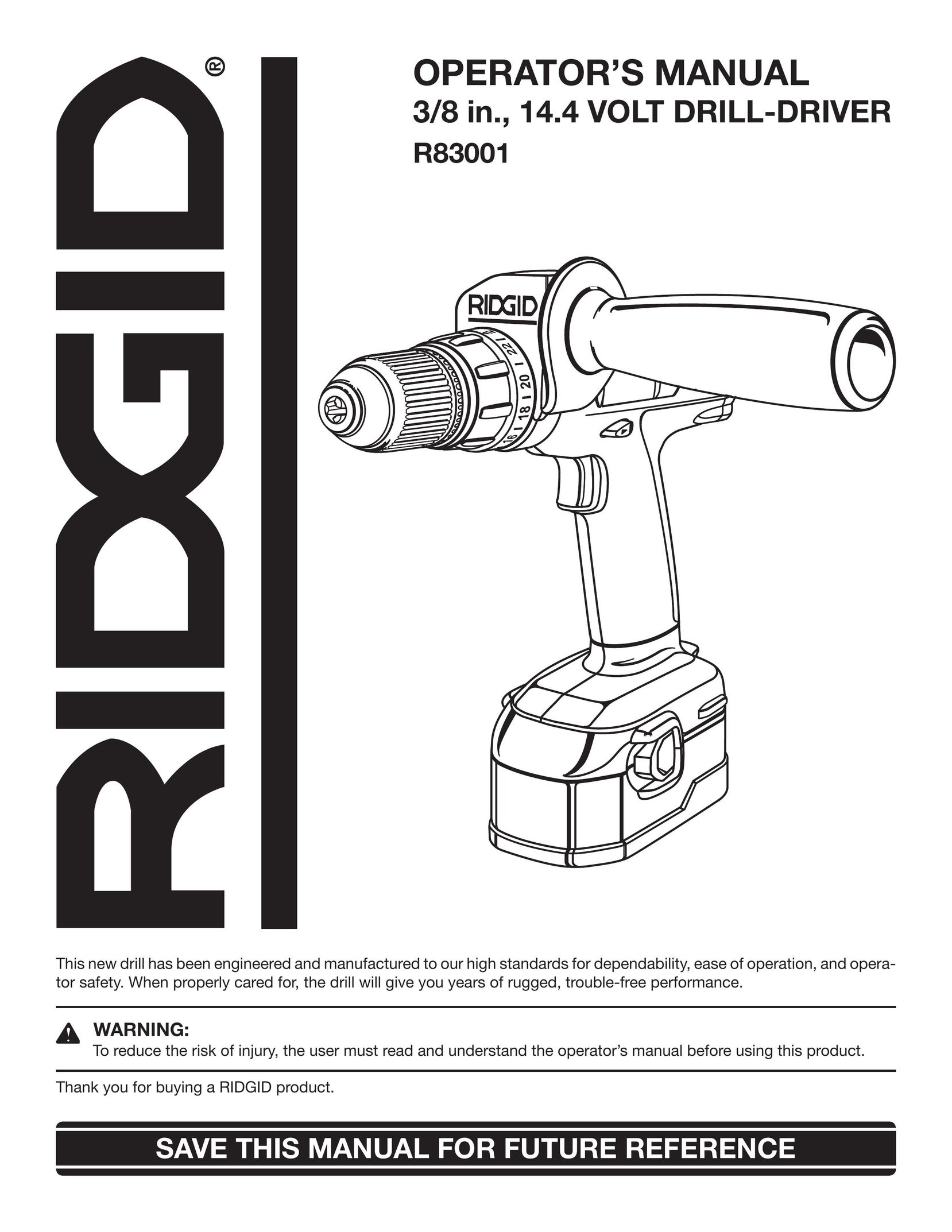RIDGID R83001 Drill User Manual