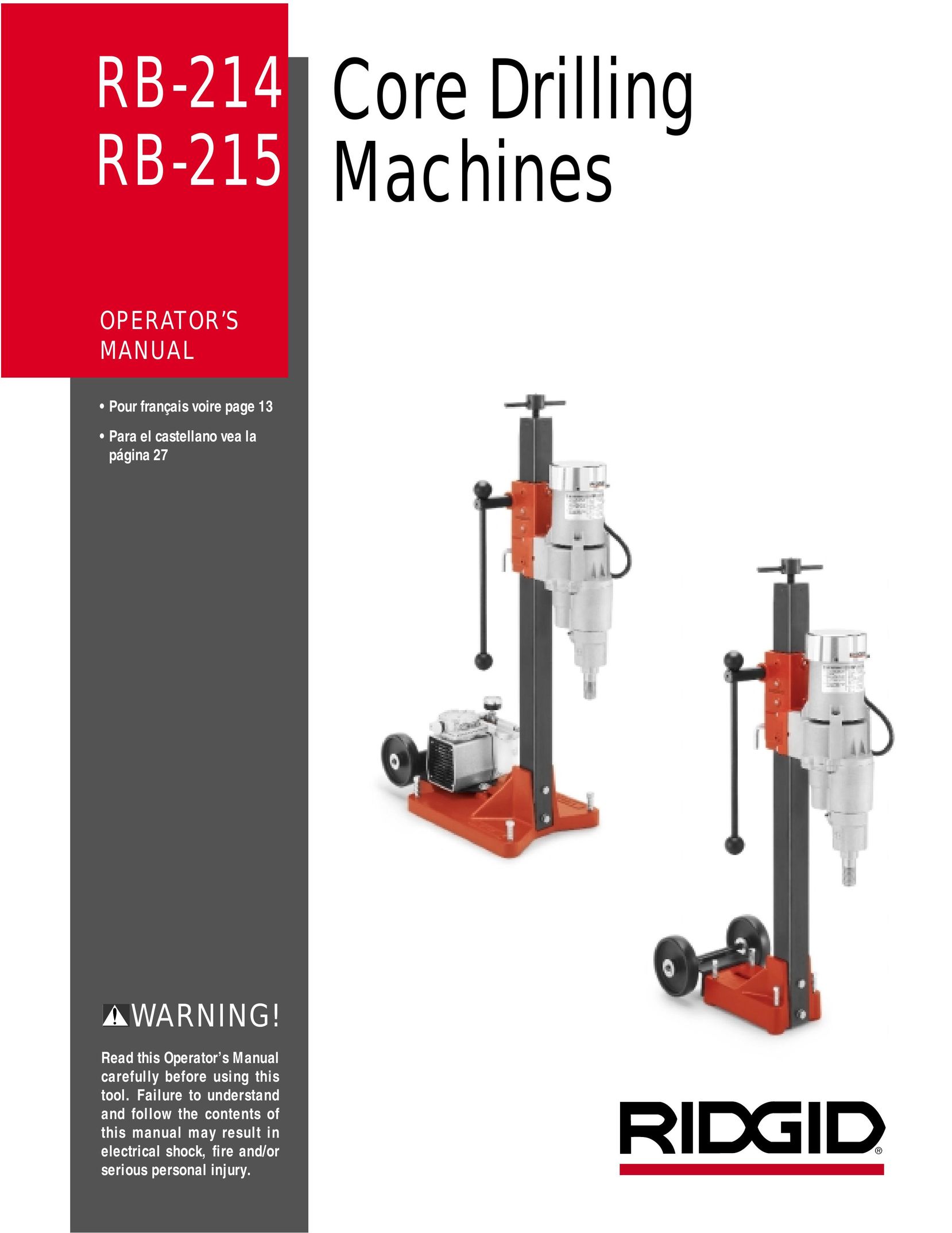 RIDGID RB-214 Drill User Manual