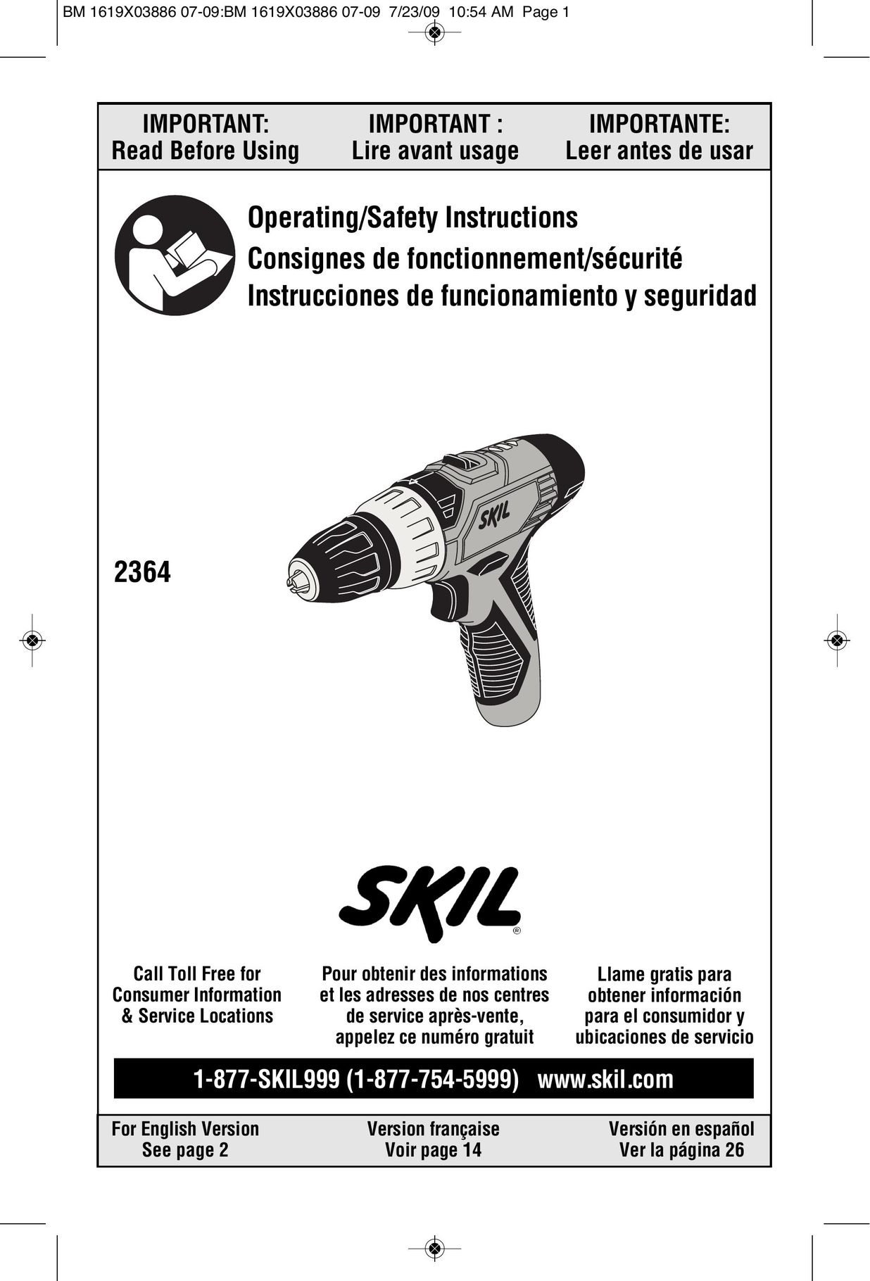 Skil 2364 Drill User Manual