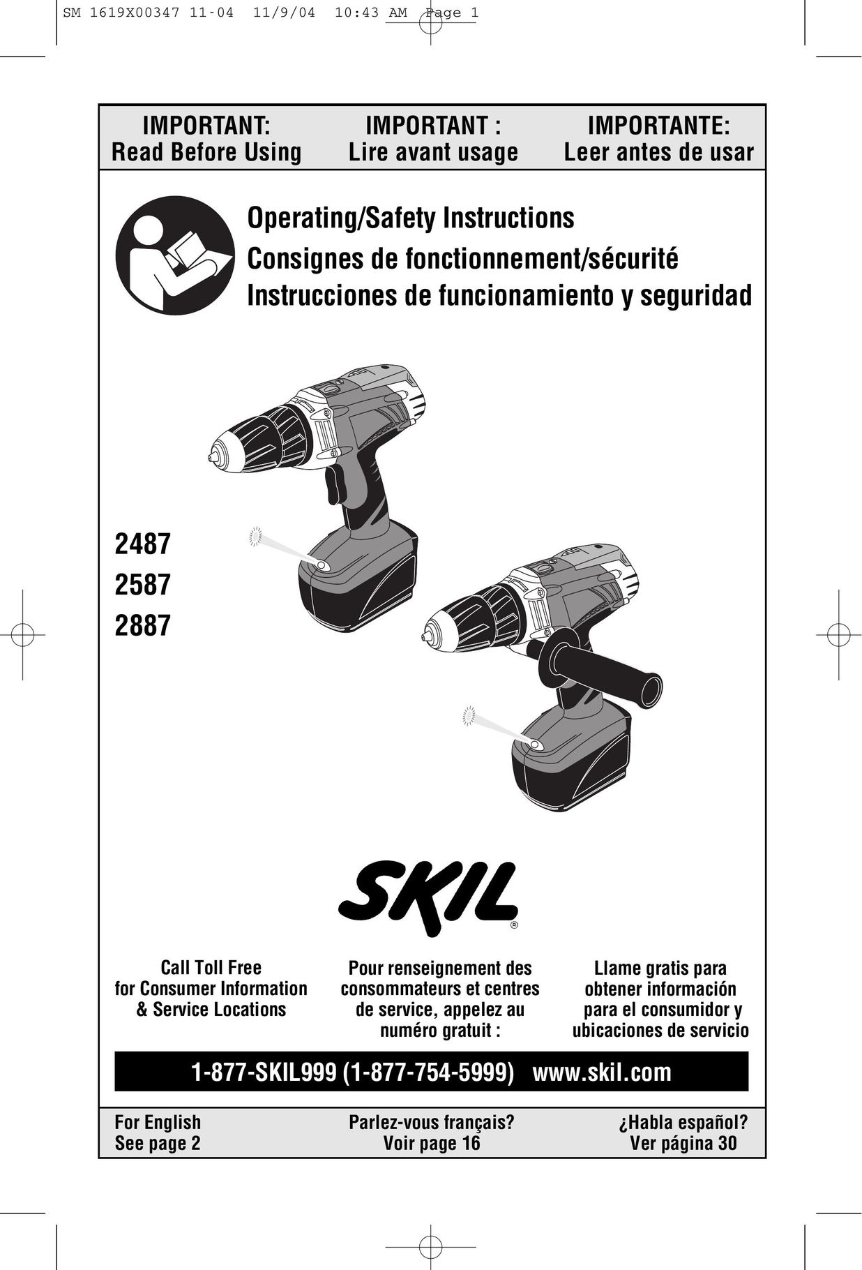 Skil 2587 Drill User Manual
