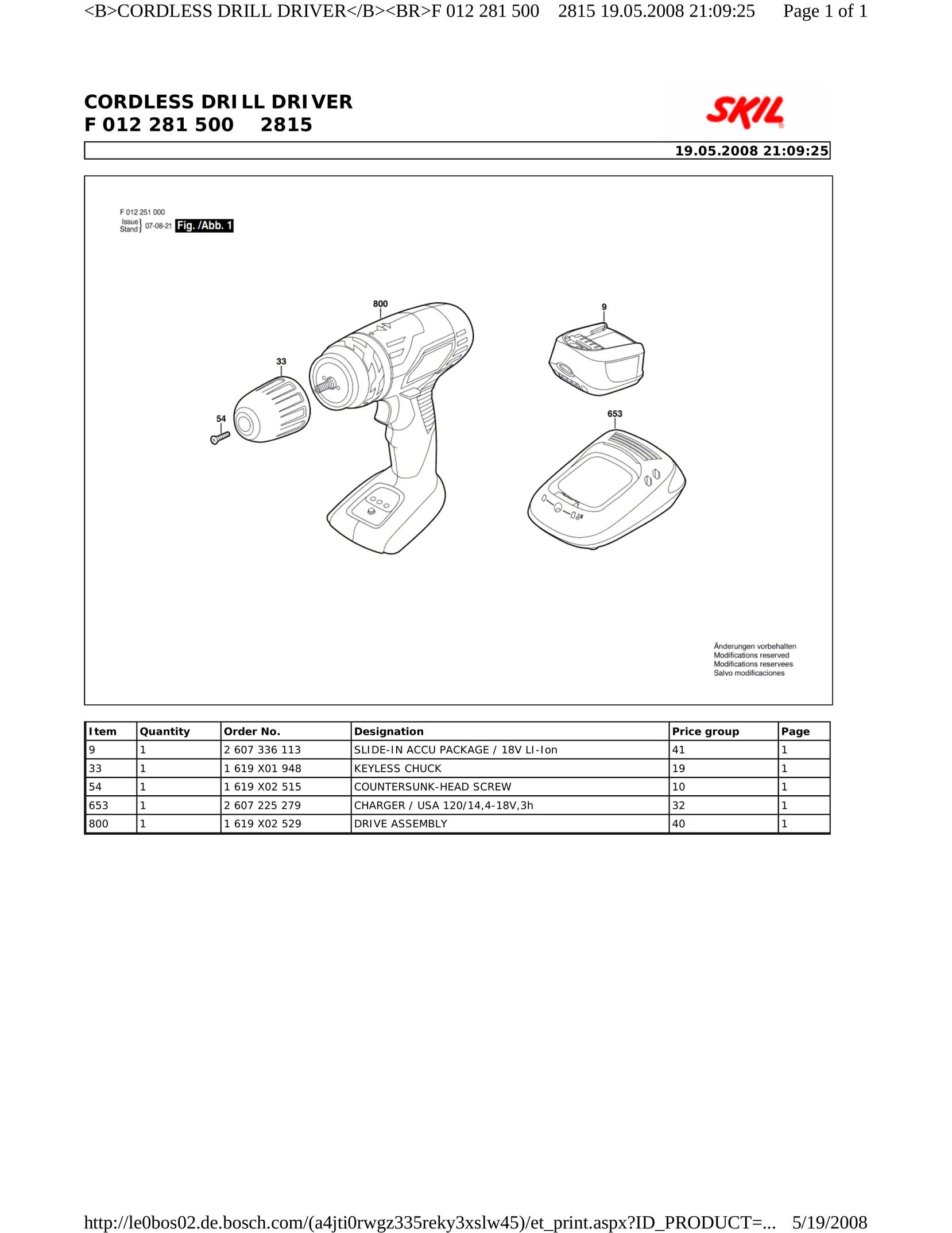 Skil 2815-02 Drill User Manual