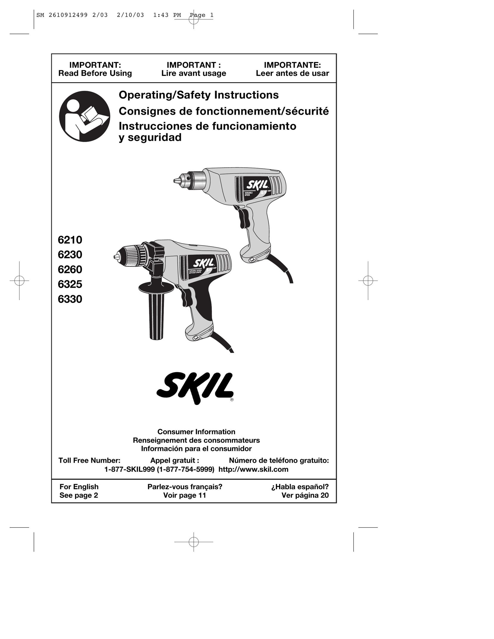 Skil 6325 Drill User Manual