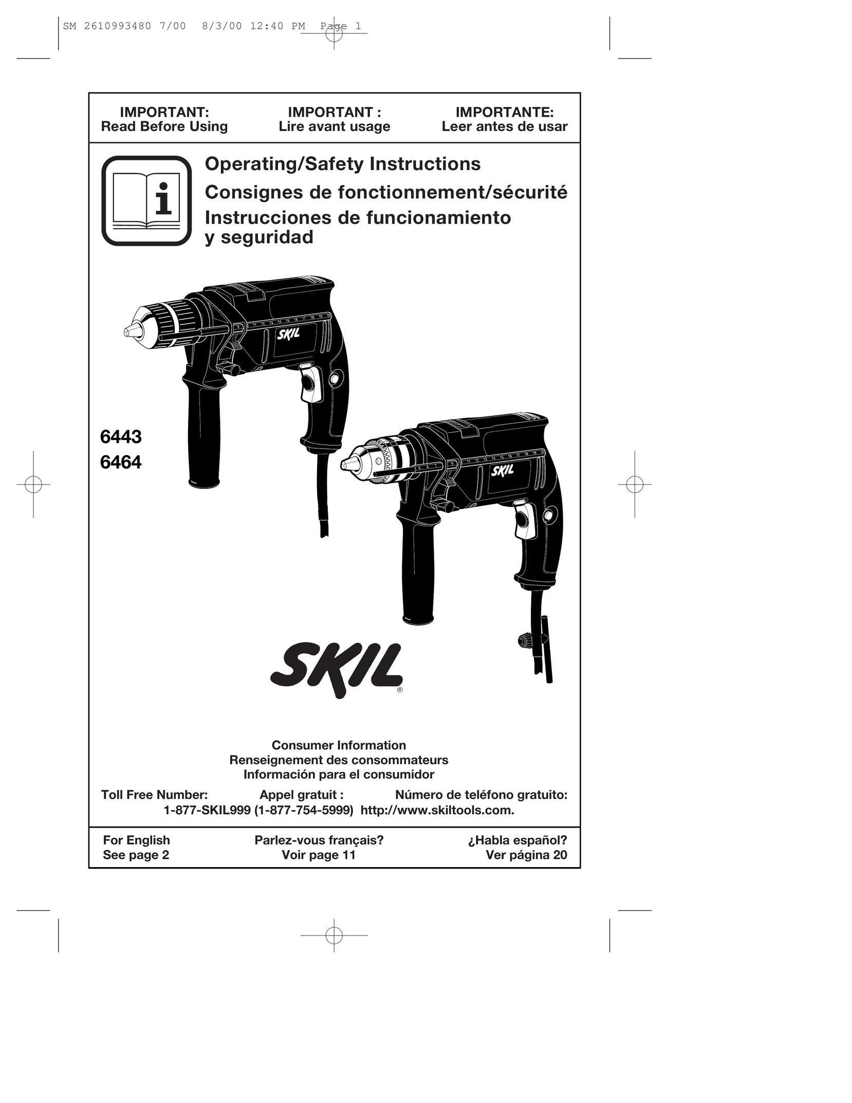 Skil 6443 Drill User Manual