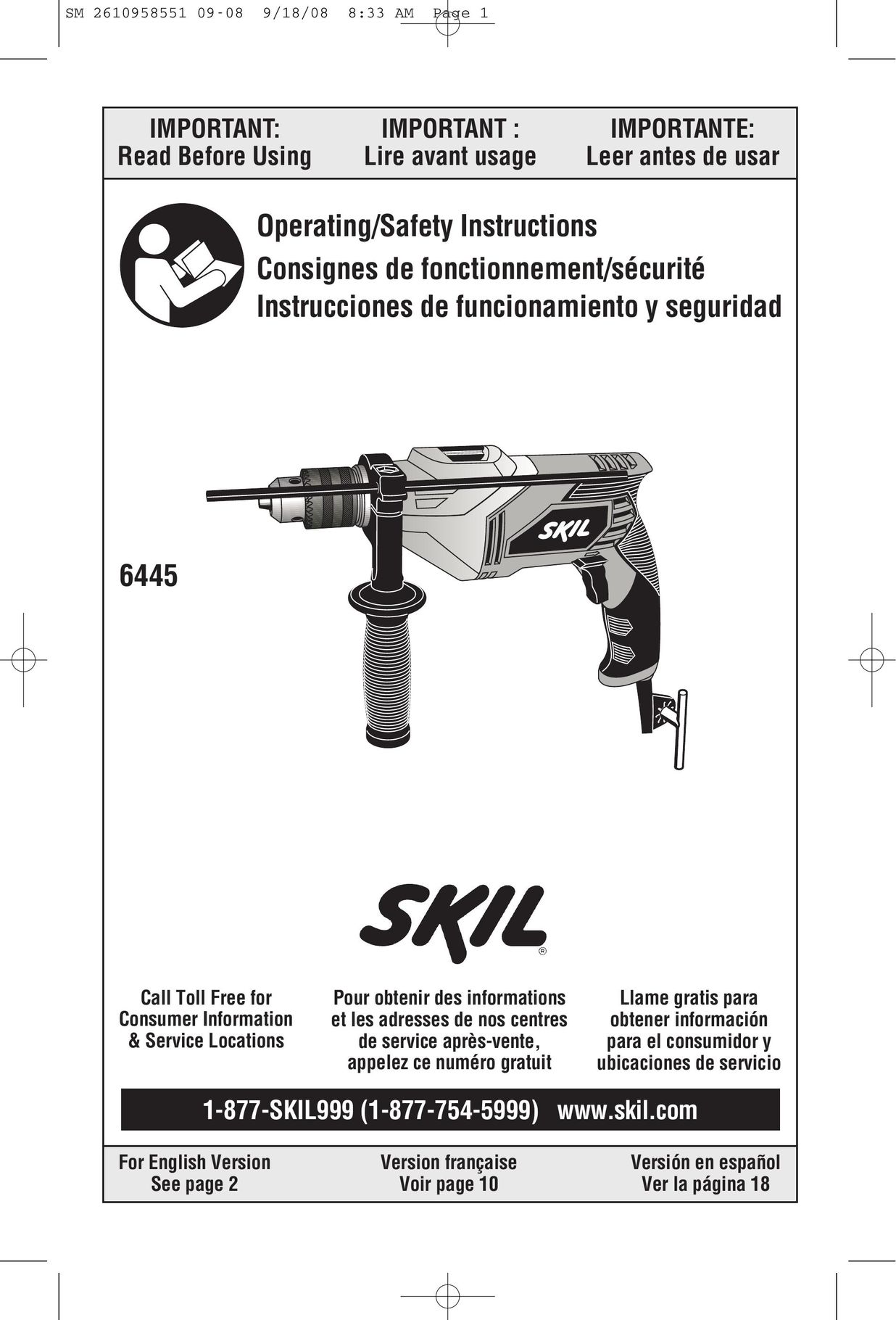 Skil 6445 Drill User Manual