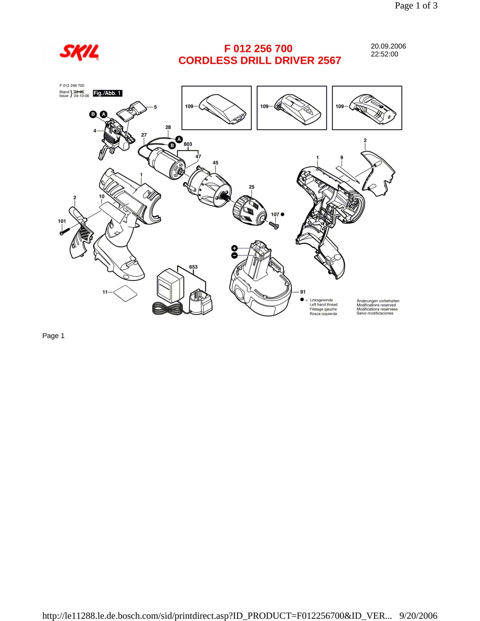 Skil F 012 256 700 Drill User Manual