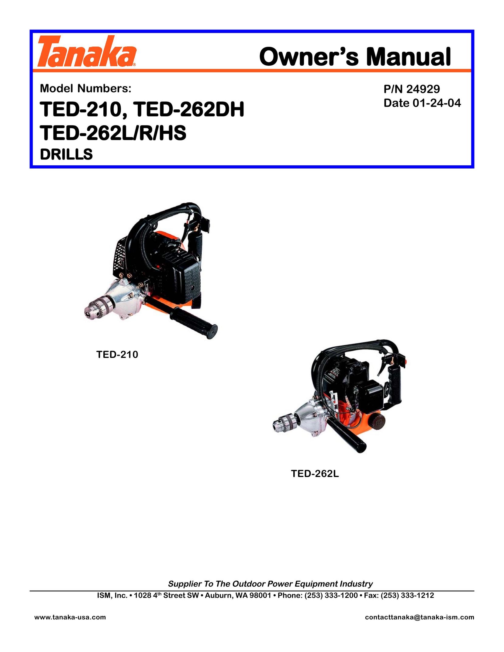 Tanaka TED-262L Drill User Manual