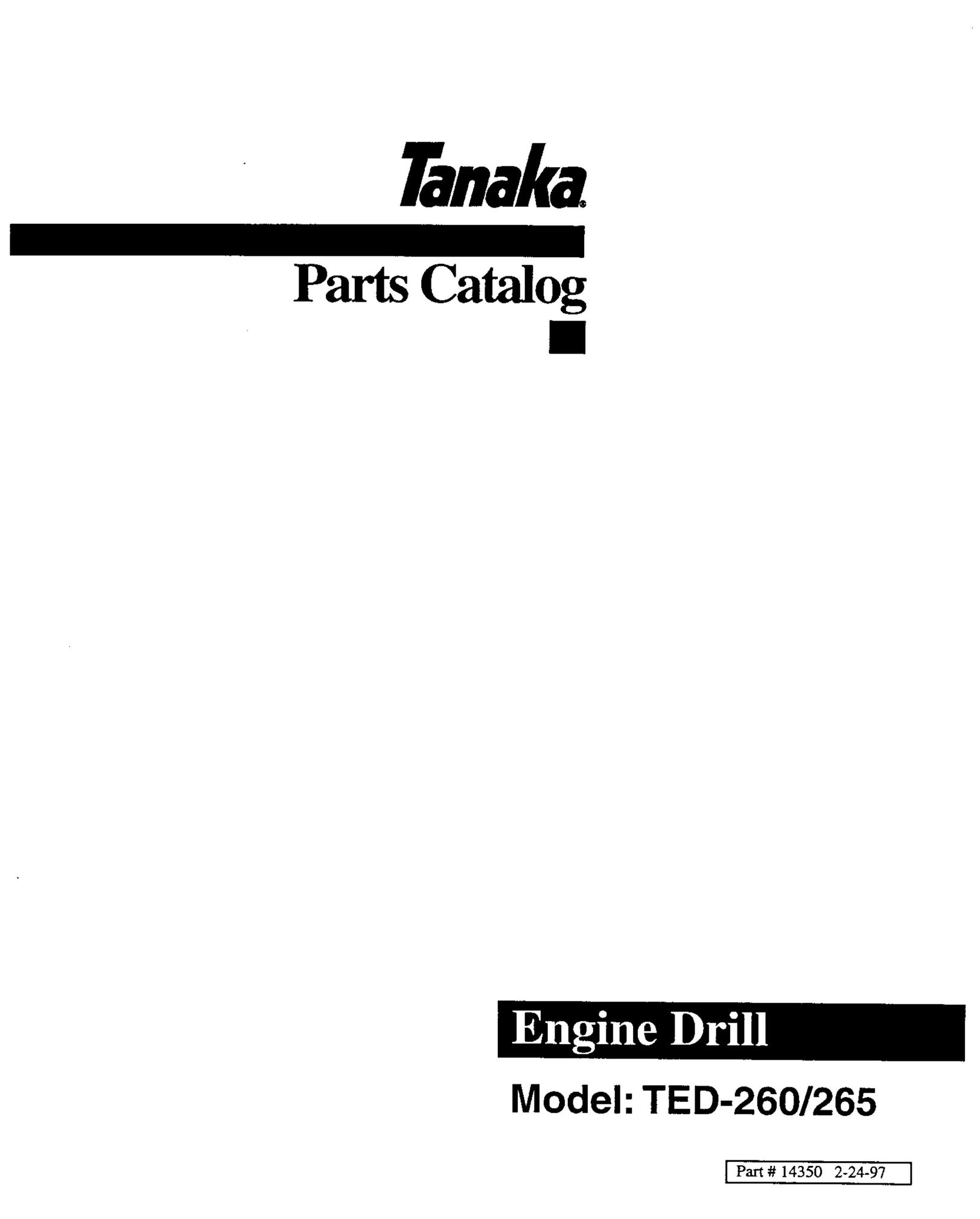 Tanaka TED-265 Drill User Manual