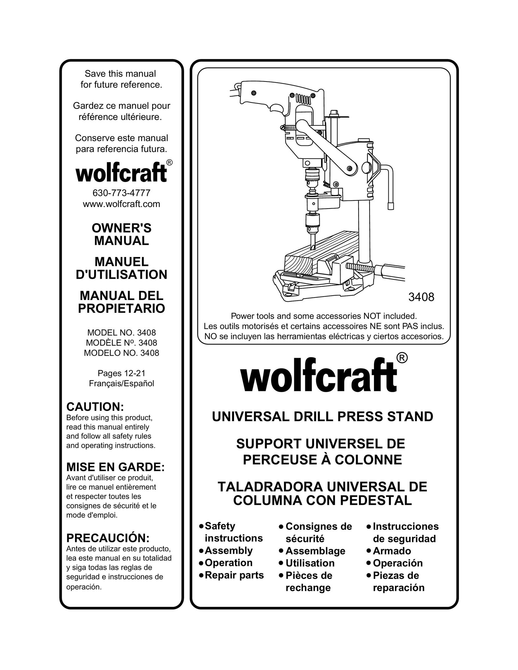 Wolfcraft 3408 Drill User Manual