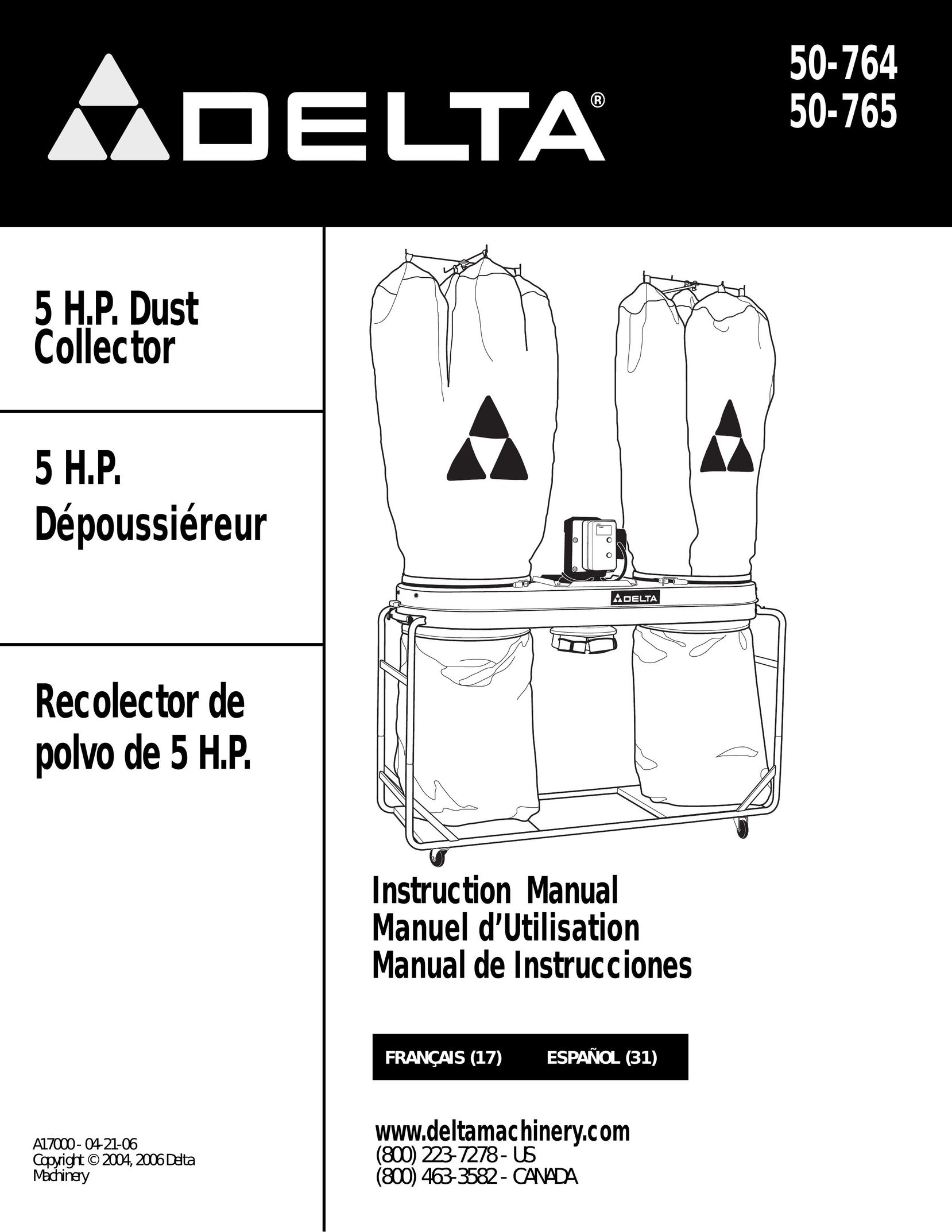 Delta 50-765 Dust Collector User Manual
