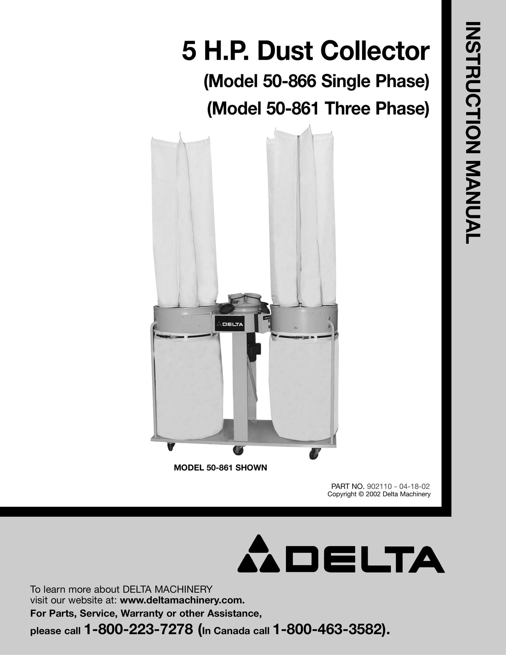 Delta 50-861 Dust Collector User Manual
