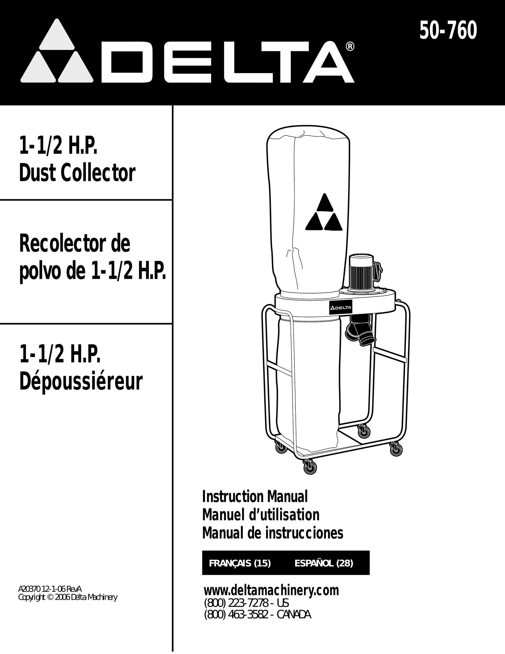 DeWalt 50-760 Dust Collector User Manual