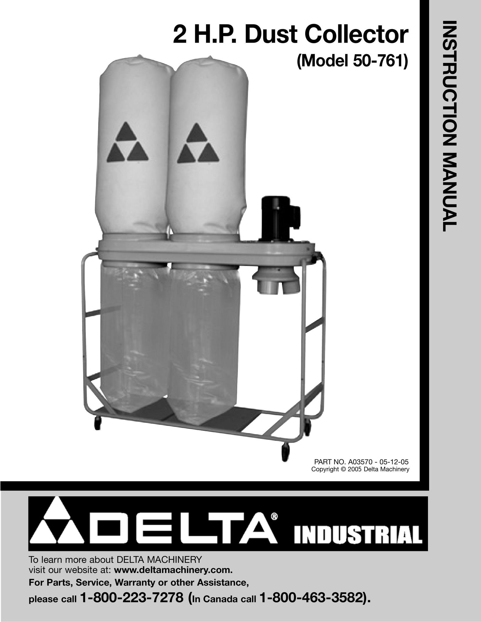 DeWalt 50-761 Dust Collector User Manual