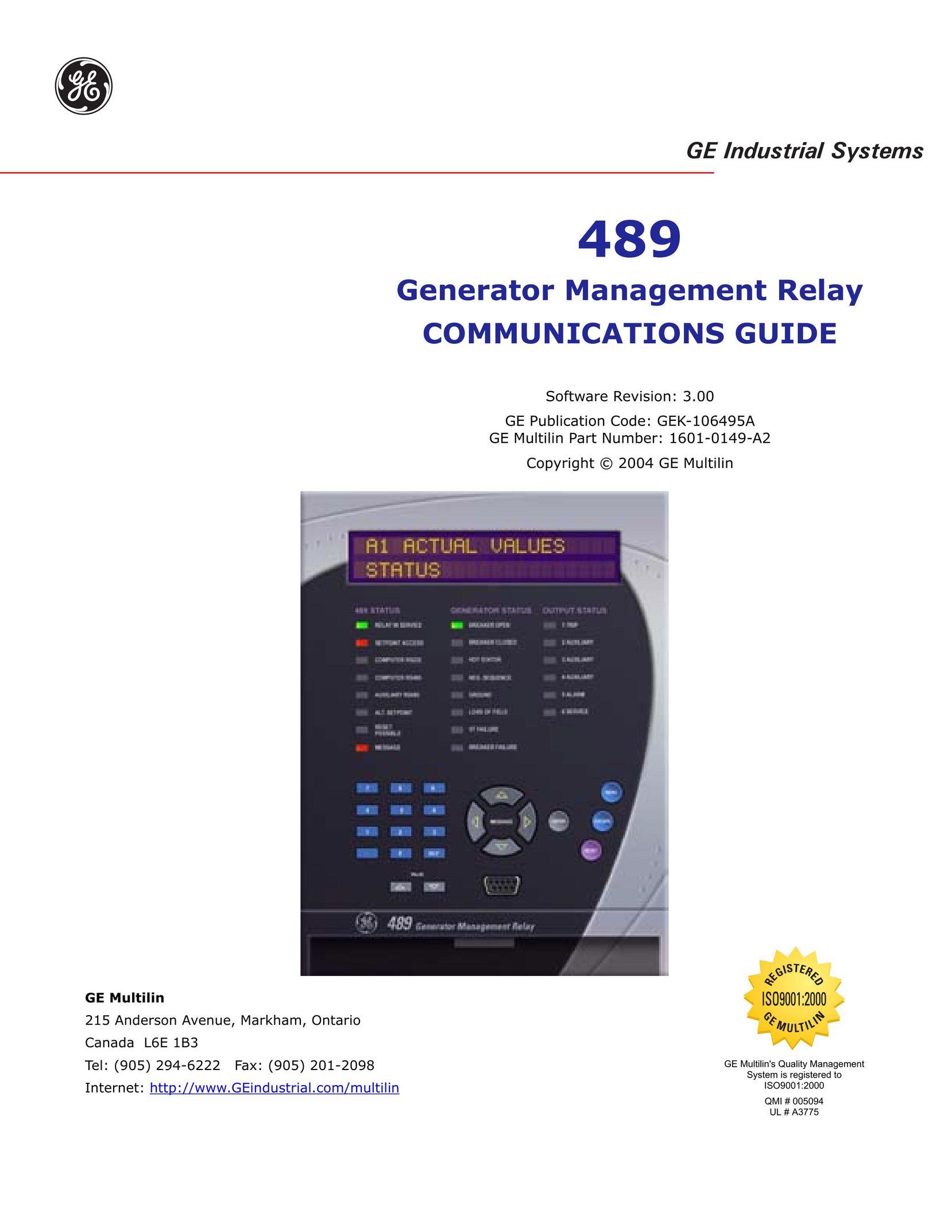 GE 1601-0149-A2 Dust Collector User Manual