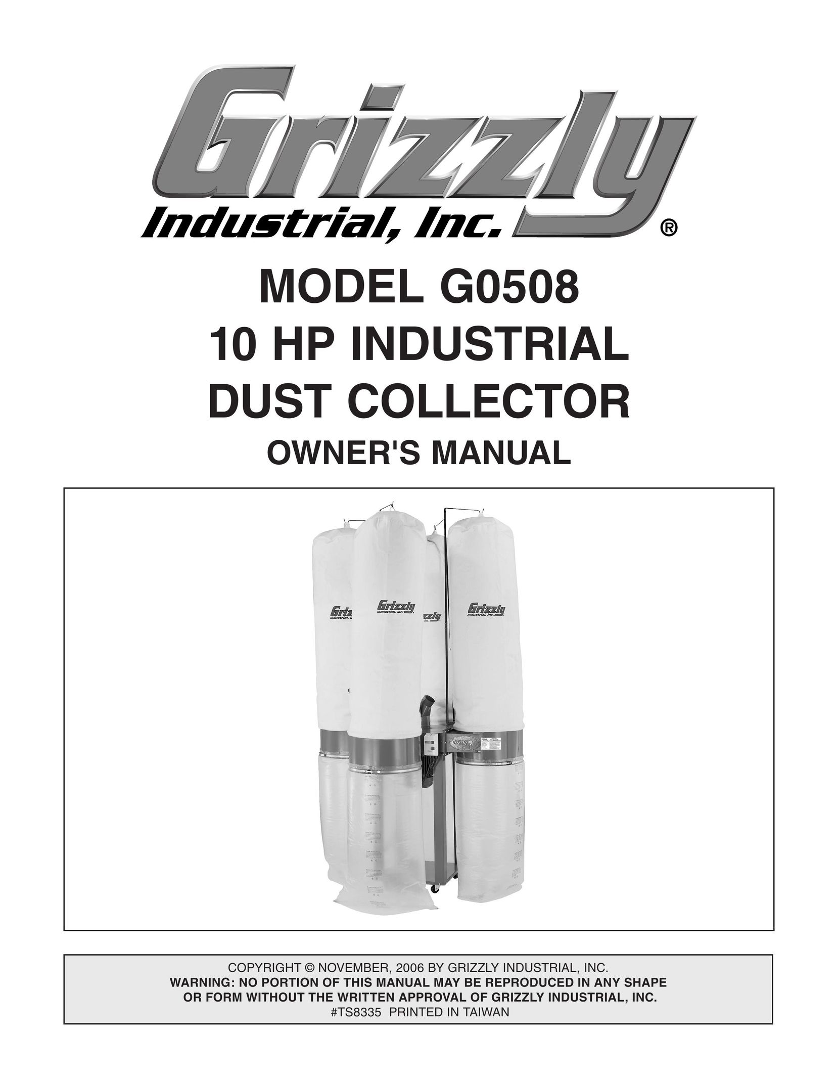 Grizzly G0508 Dust Collector User Manual