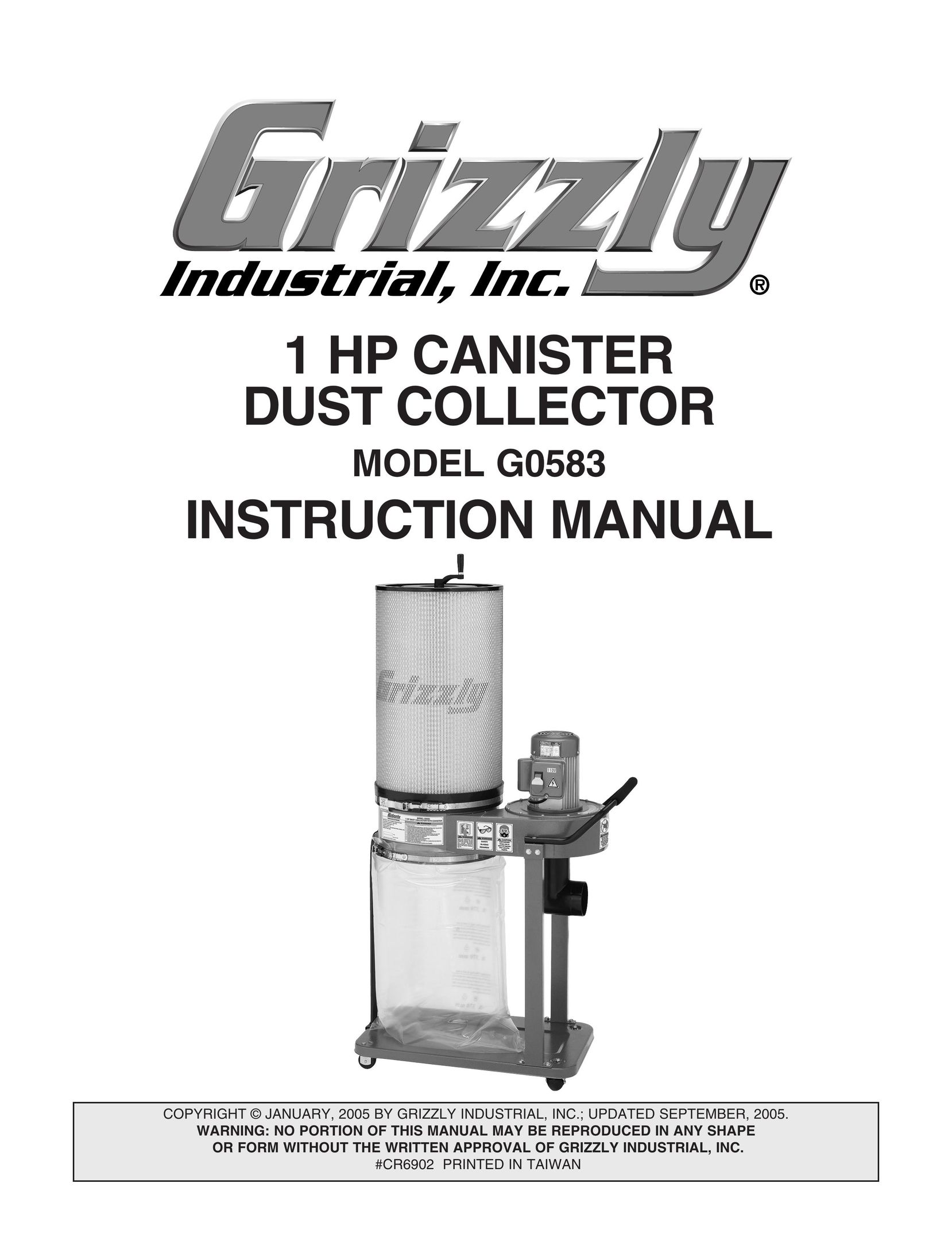 Grizzly G0583 Dust Collector User Manual