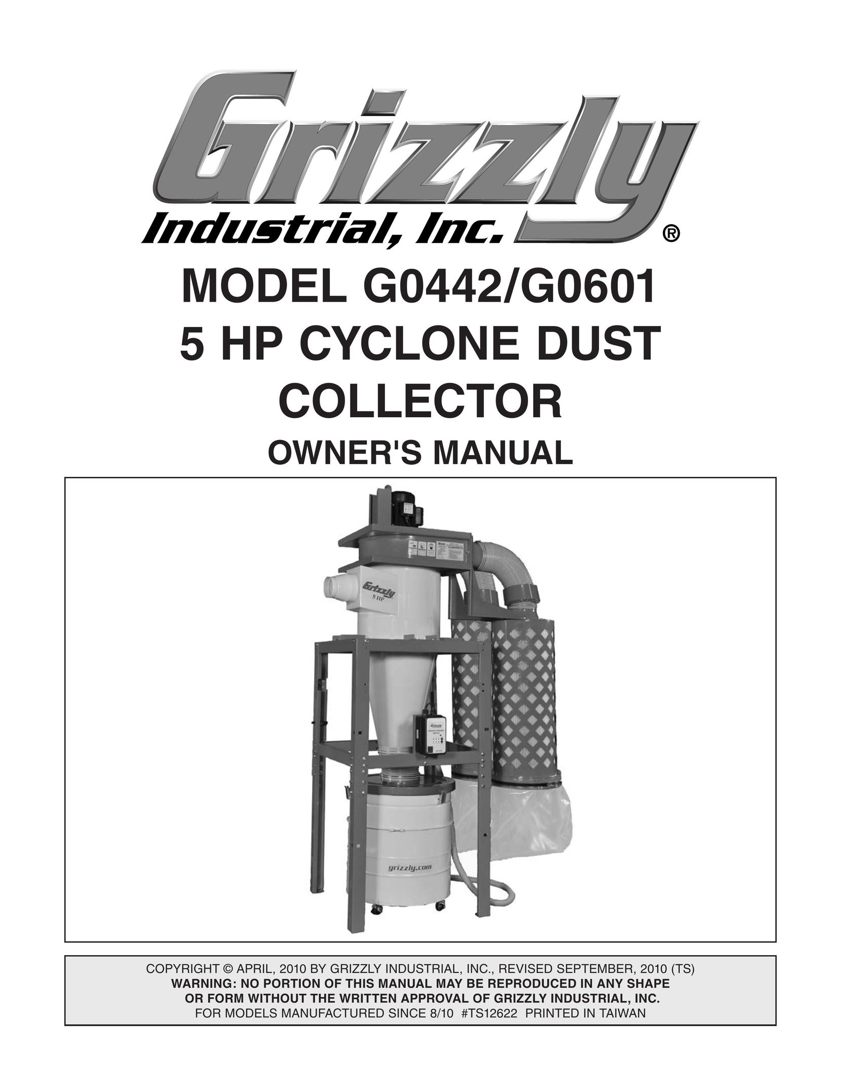 Grizzly G0601 Dust Collector User Manual