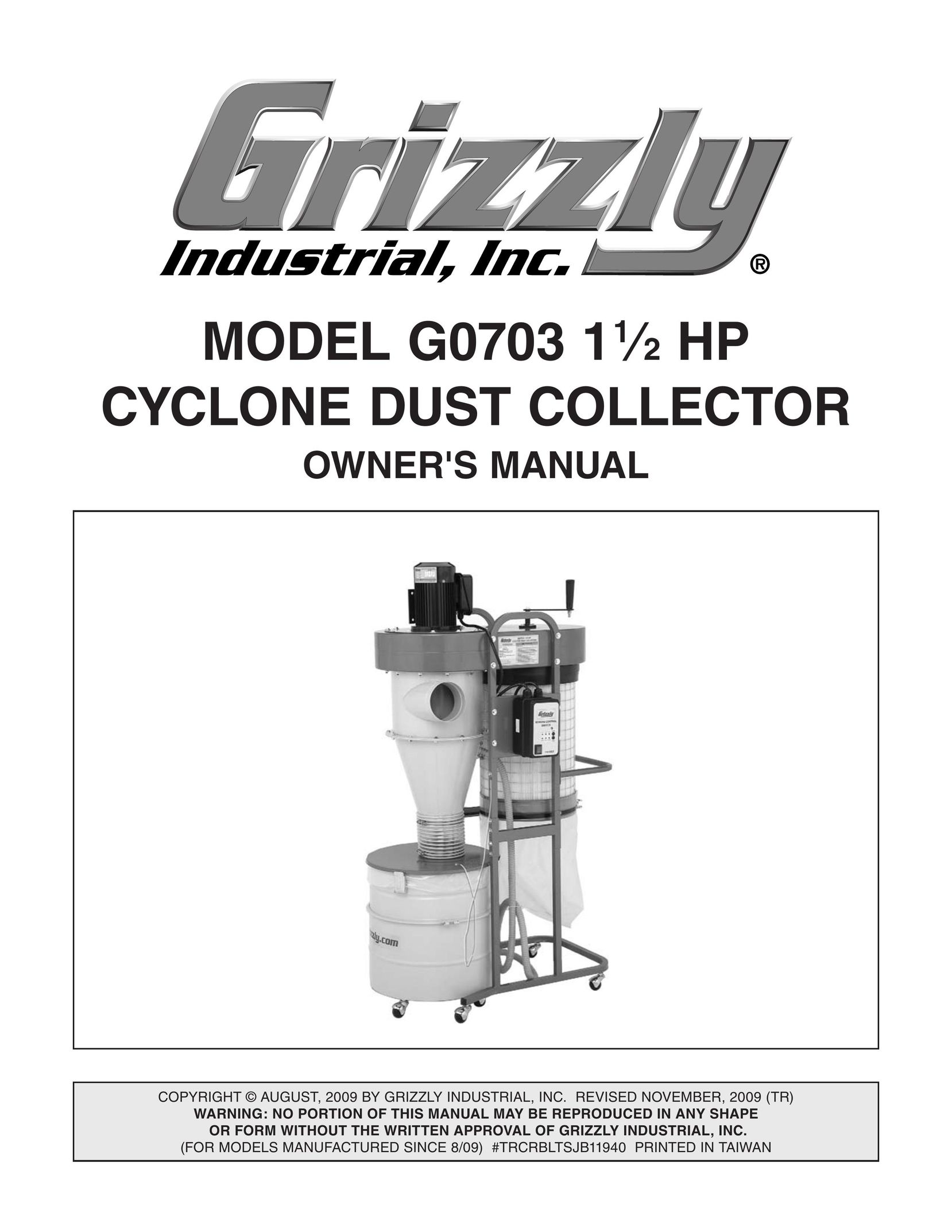 Grizzly G0703 11 Dust Collector User Manual