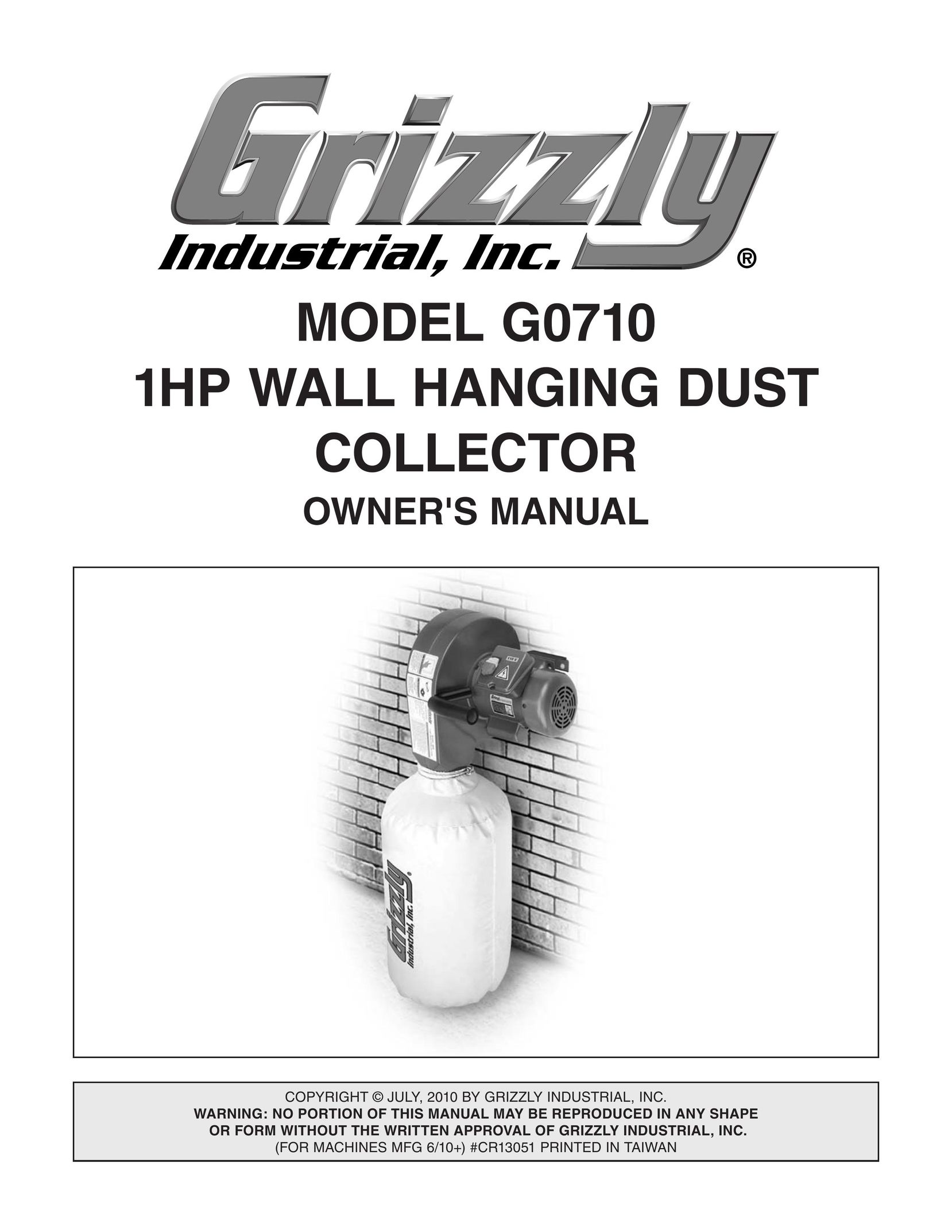 Grizzly G0710 Dust Collector User Manual