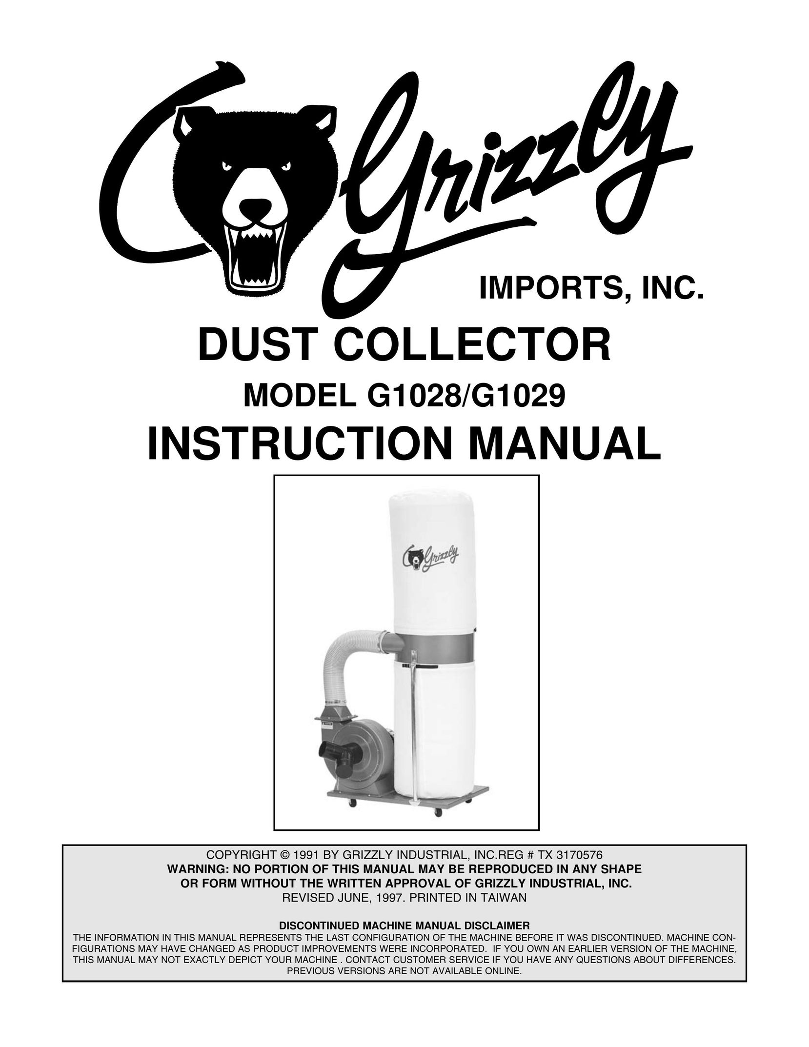 Grizzly G1028 Dust Collector User Manual