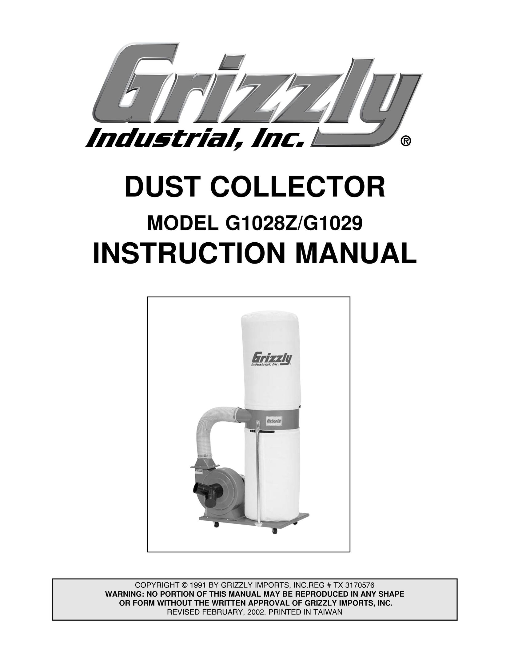 Grizzly G1028Z Dust Collector User Manual