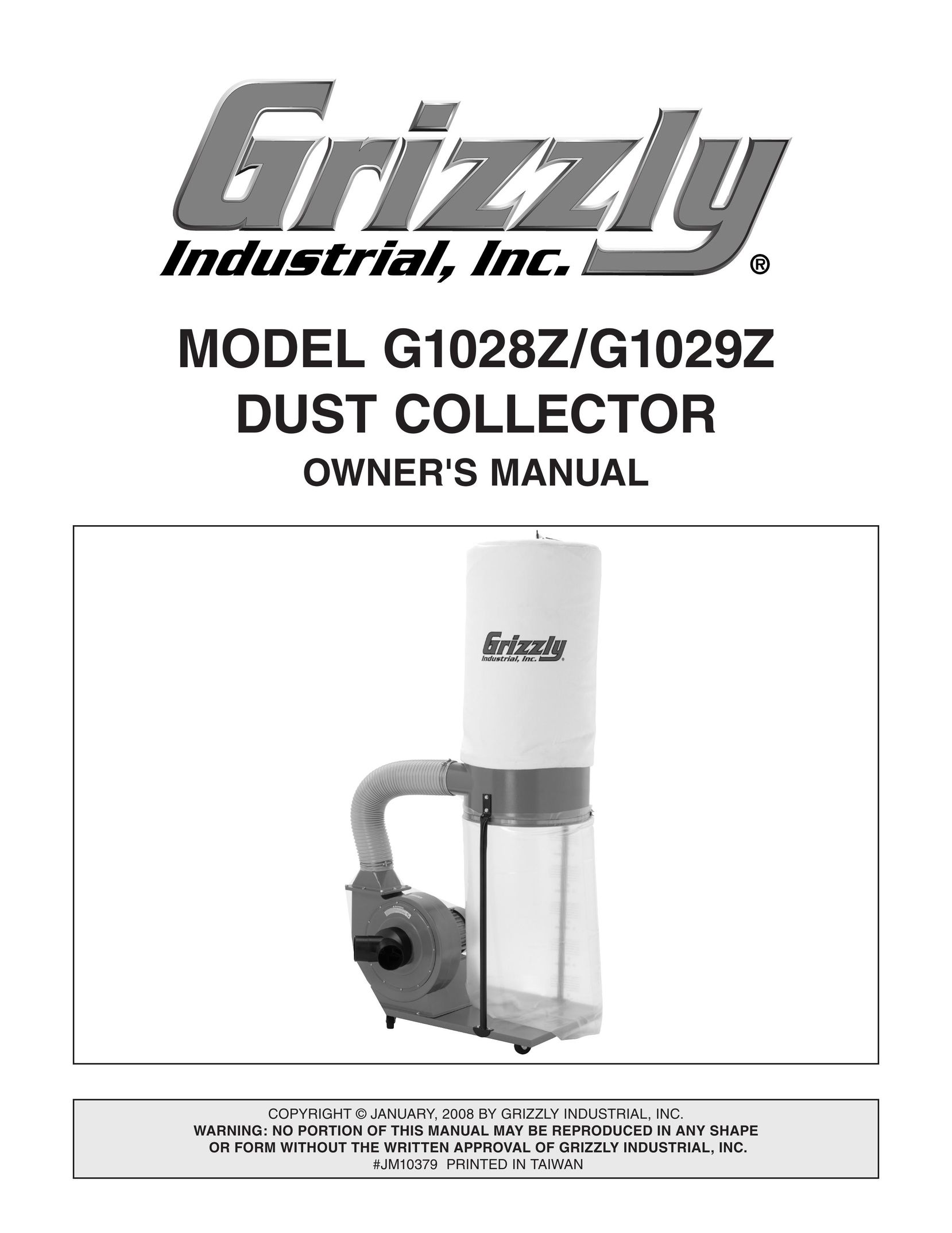 Grizzly G1028Z/G1029Z Dust Collector User Manual